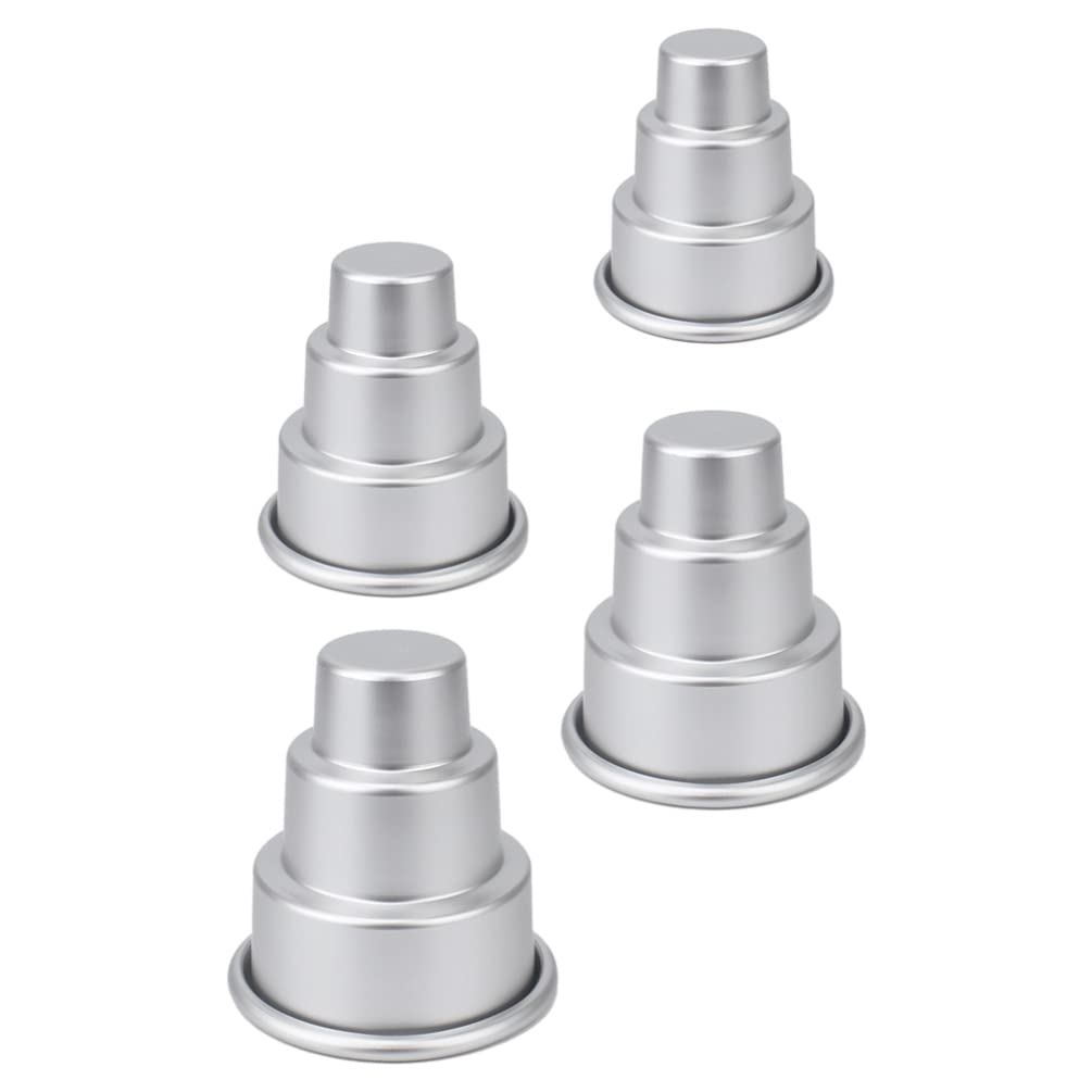 4-Piece Chocolate Silicone Mold Set for 3-Tier Cakes, Cupcakes, Puddings & DIY Desserts - Reusable Baking Supplies for Home Kitchen & Party Decorations