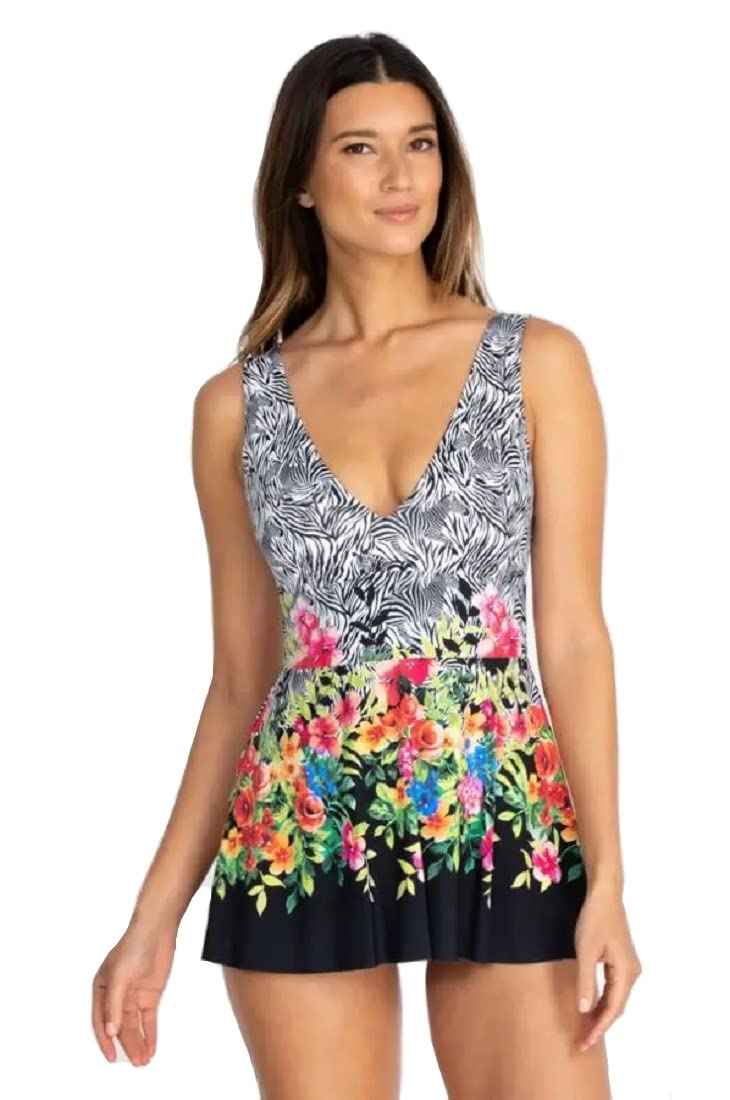 Johnny Was Rose Skirted One Piece Swimsuit - CSW6922BM | Floral Print Bathing Suit for Women | Beach Vacation & Pool Party Wear