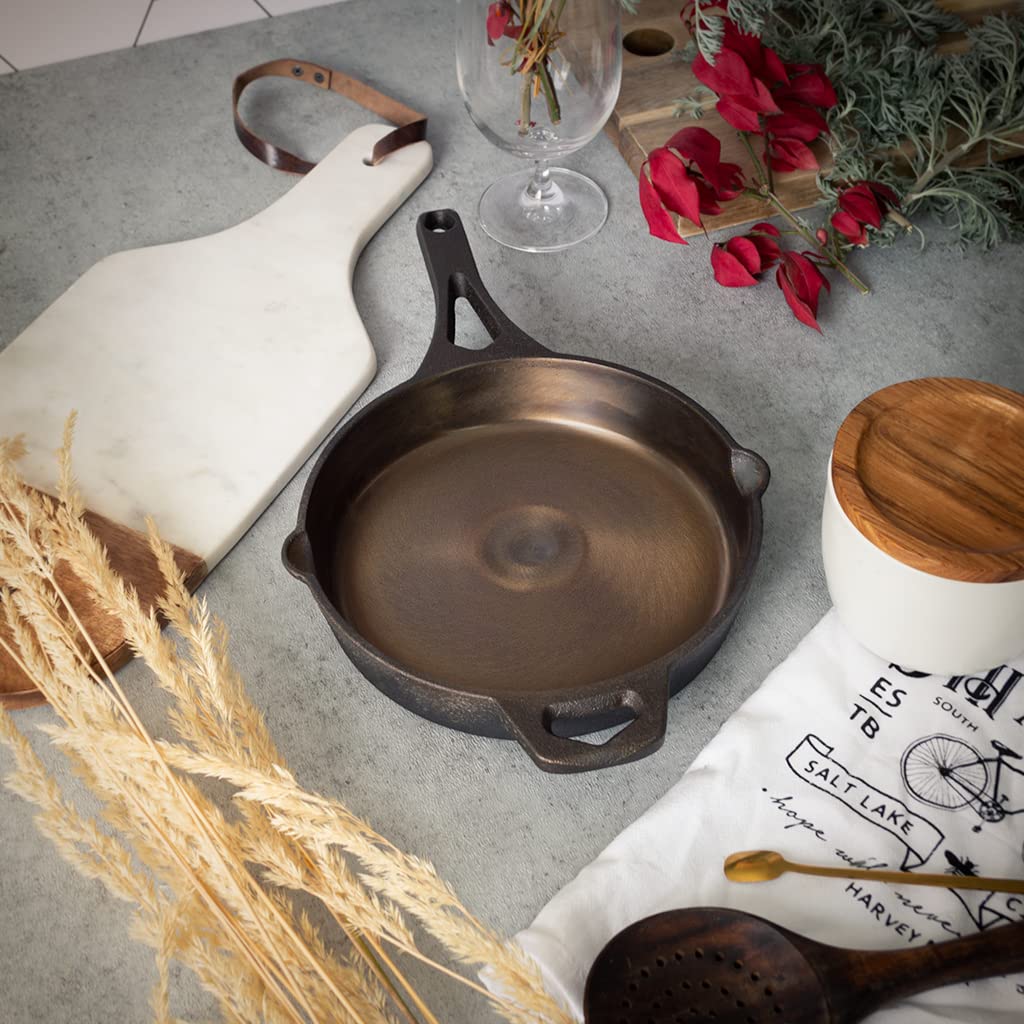 Pre-Seasoned 8 Inch Round Cast Iron Skillet - Backcountry Iron Wasatch Series - Perfect for Camping, Dutch Oven Cooking & Outdoor Adventures