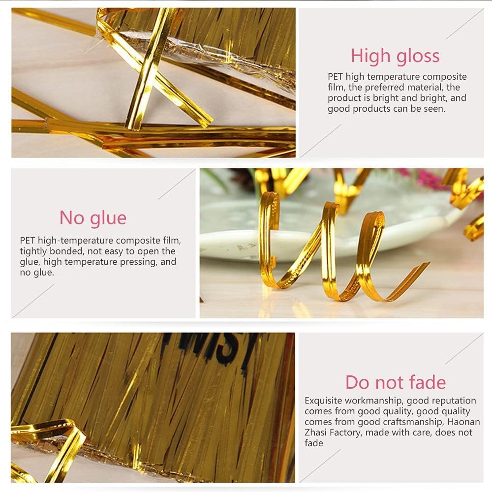 Esslly Twisters Ribbon Twist Ties - 3000 Gold-Colored Pieces for Secure & Elegant Packaging - Perfect for Chocolate, Bread, Potli Bags, Gift Wrapping & DIY Crafts