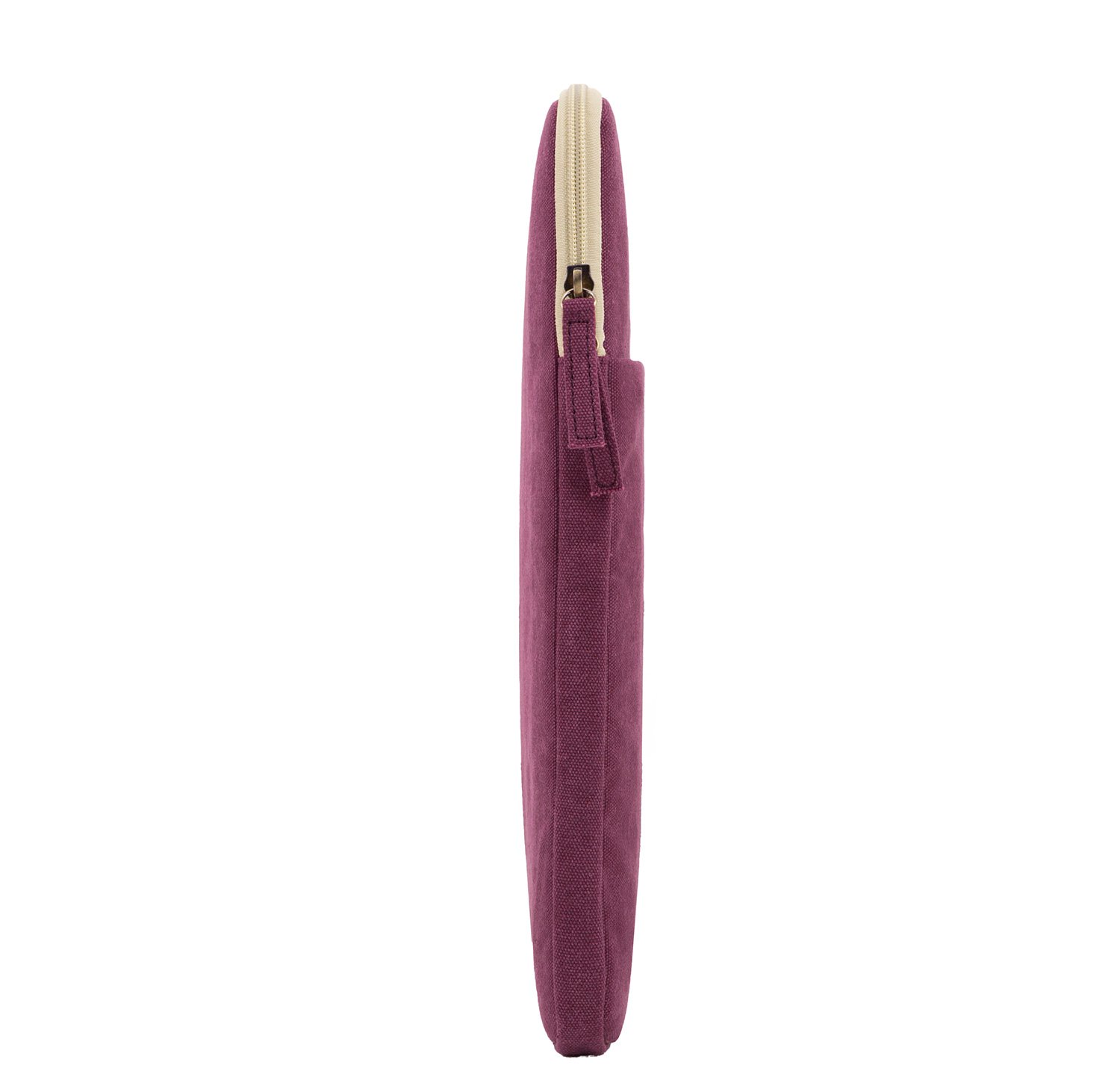 Kinmac Wine Red Water Resistant Canvas Vertical Laptop Sleeve with Pocket - Fits 15.6 & 16 inch Laptops - Perfect for Travel, Office & School Use