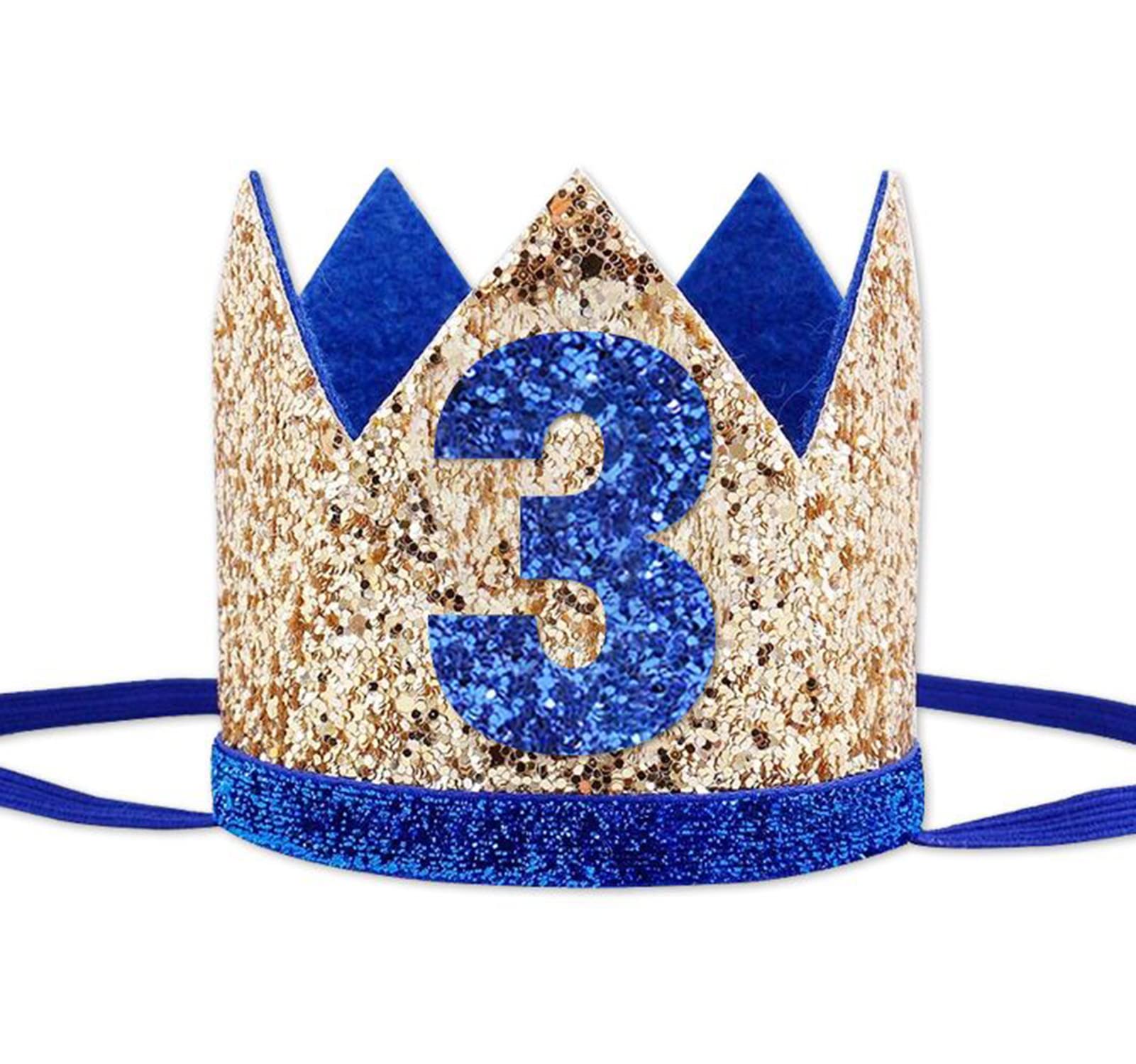 1st Birthday Hat for Baby Boy - Gold Crown Headband with 