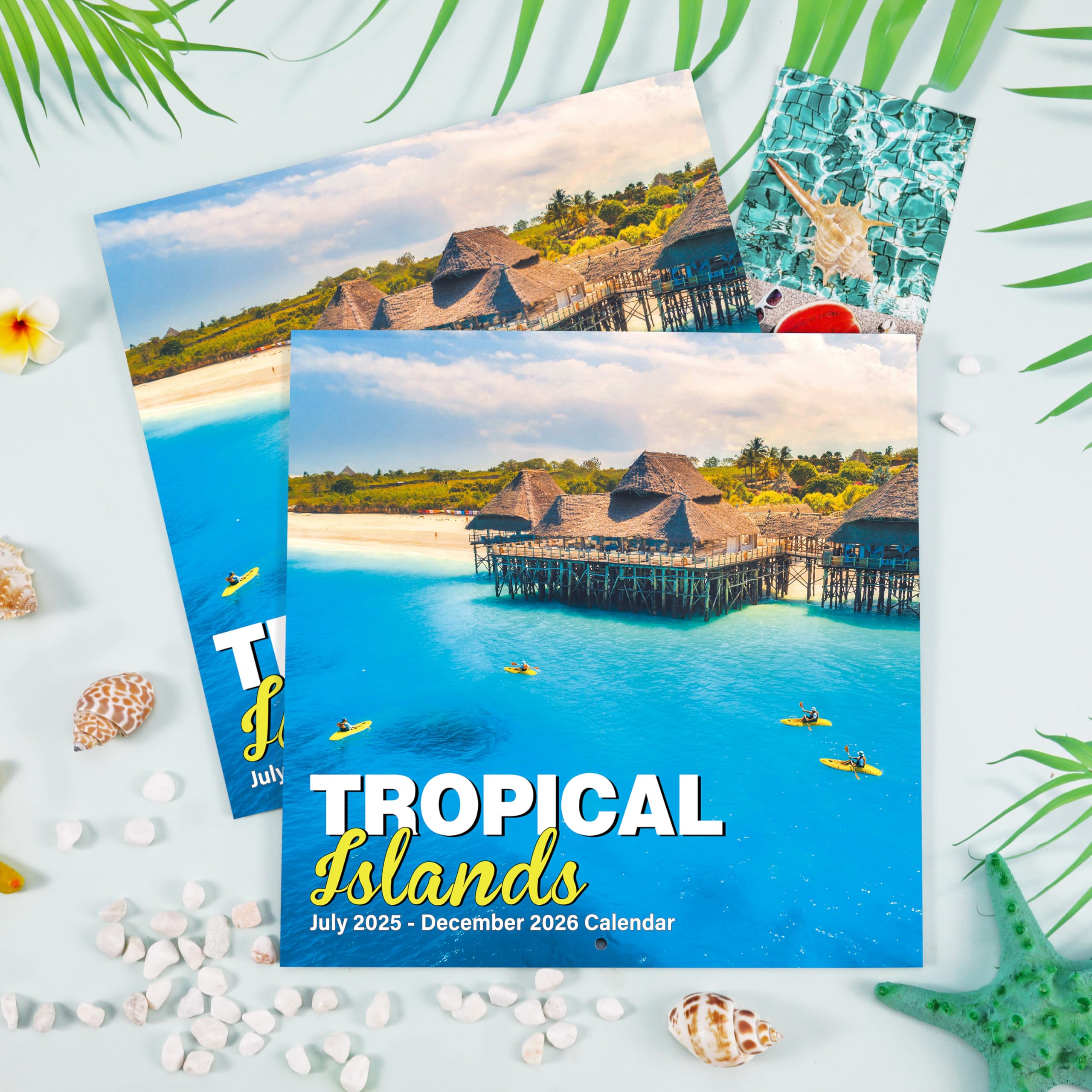 2025-2026 Wall Calendar - 18 Month Planner from July 2025 to December 2026 | 12x24 Inch Open Size | Large Daily Blocks & Holiday Tabs | Beautiful Island Scenery | Perfect for Home, Office & School Organization
