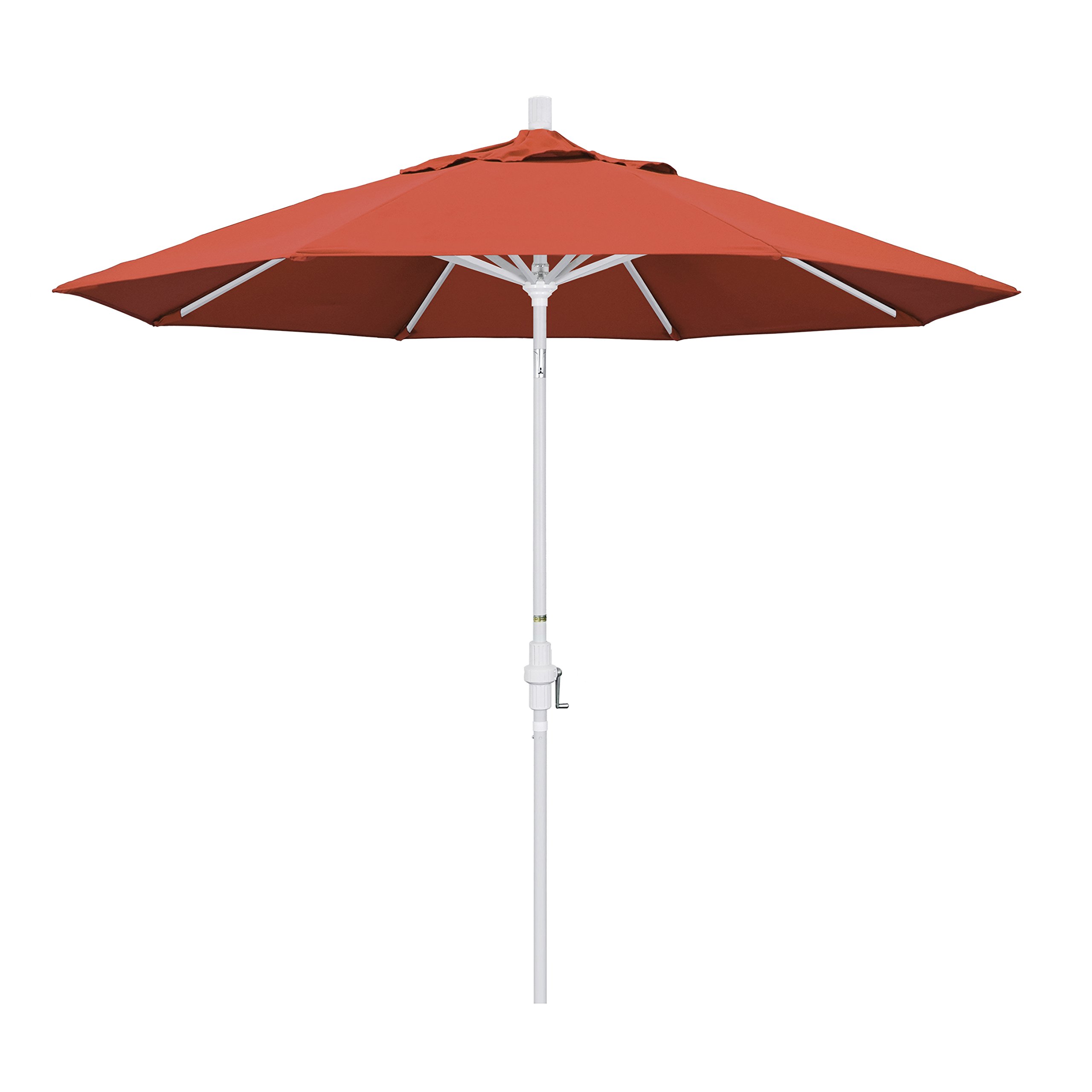 9' Round Aluminum Market Umbrella with Crank Lift - Sunset Olefin for Patio & Outdoor Dining