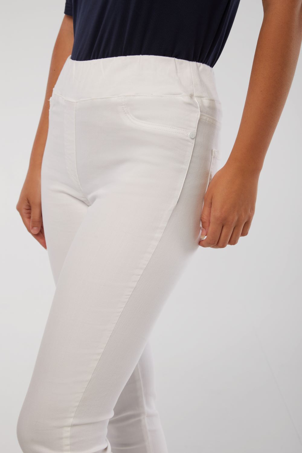 Bengajean® Women's Slim Fit White Skinny Jeans - Stretchy Denim Pants for Casual Wear & Everyday Outfits