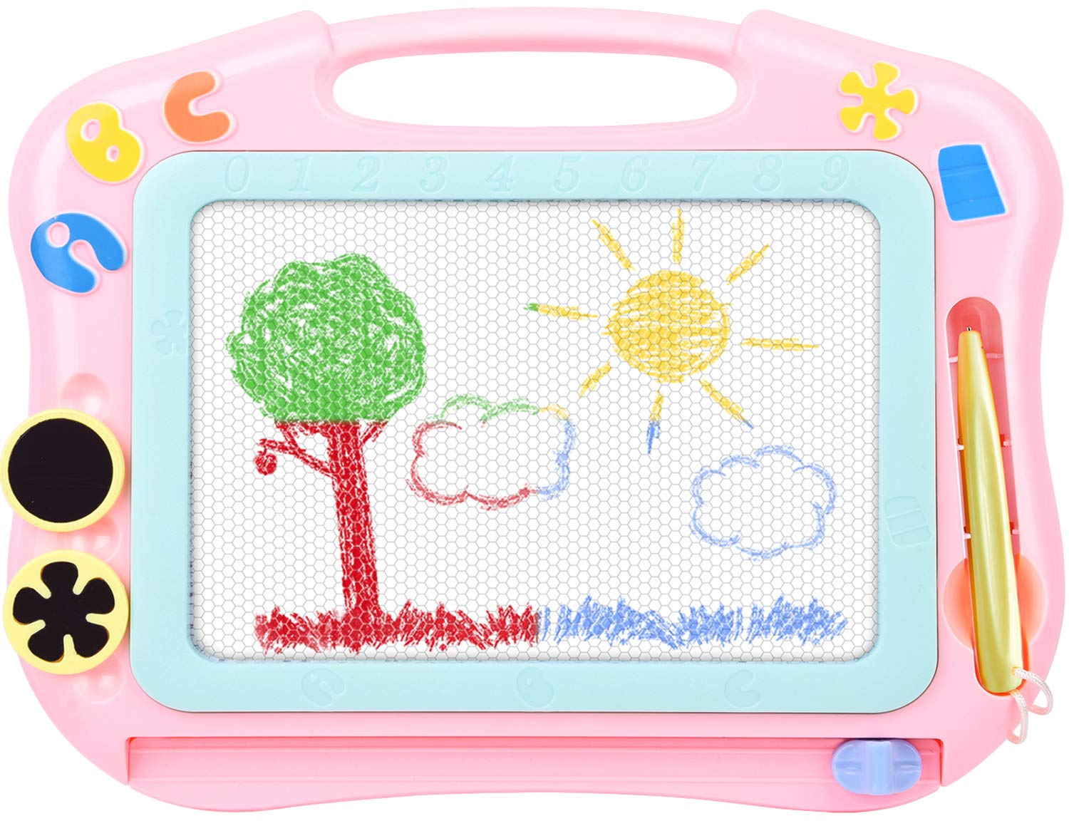Magnetic Drawing Board for Kids - Erasable Sketch Pad & Writing Toy for Toddlers & Girls - Perfect Birthday Gift & Travel Activity (Pink) - Ideal for Home, Car Rides & Preschool Learning