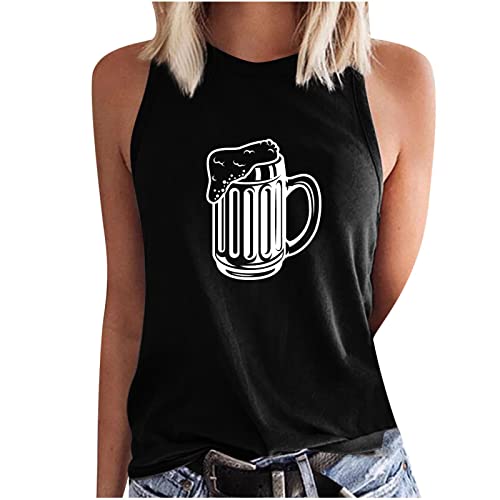 Luciava Women's Summer Tank Tops - Loose Fit Sunflower Printed Sleeveless Casual Crewneck Tee Shirts | Comfortable Workout Blouse for Yoga, Beach & Daily Wear