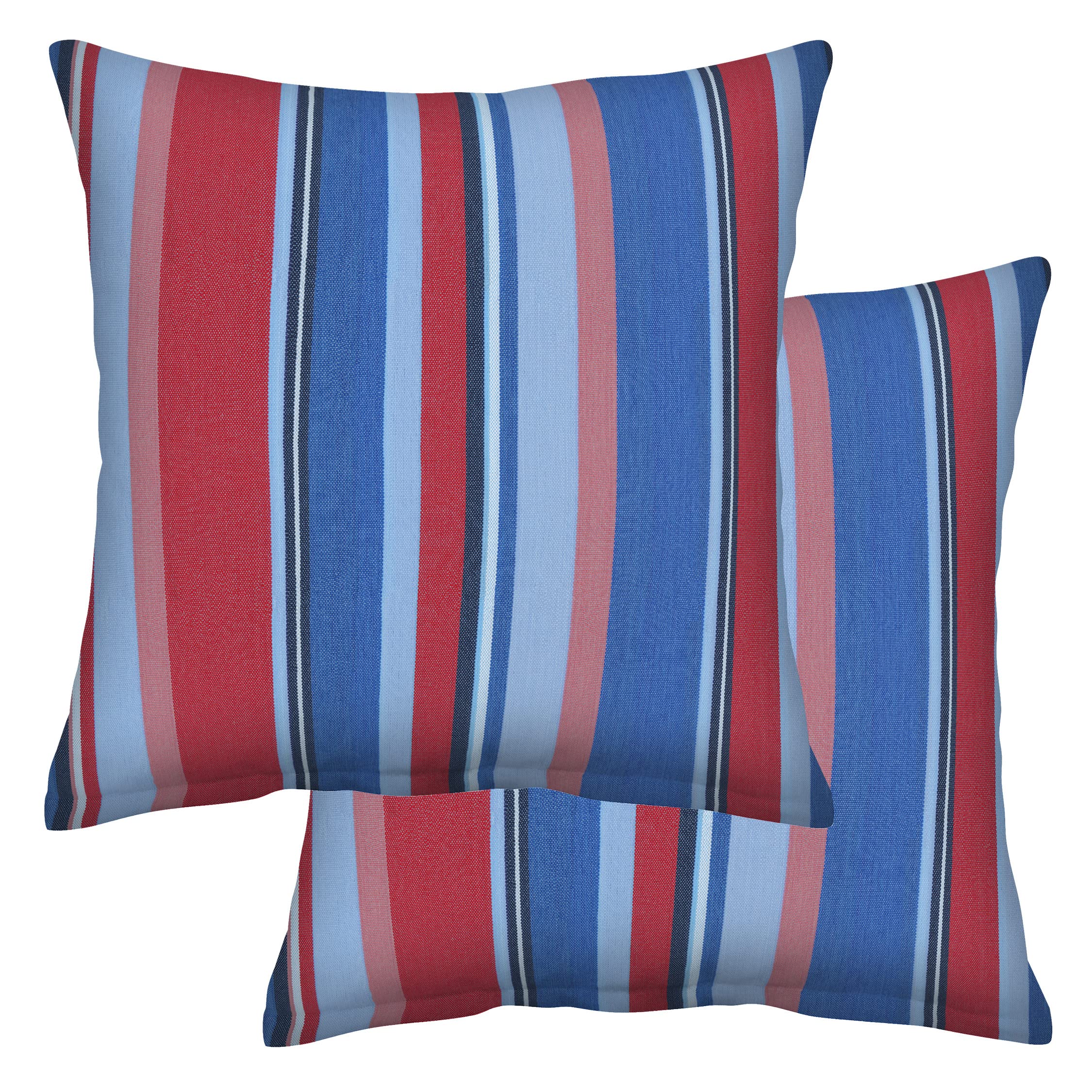 **Blue and Red Honeycomb Stripe Throw Pillow Set of 2 - 17