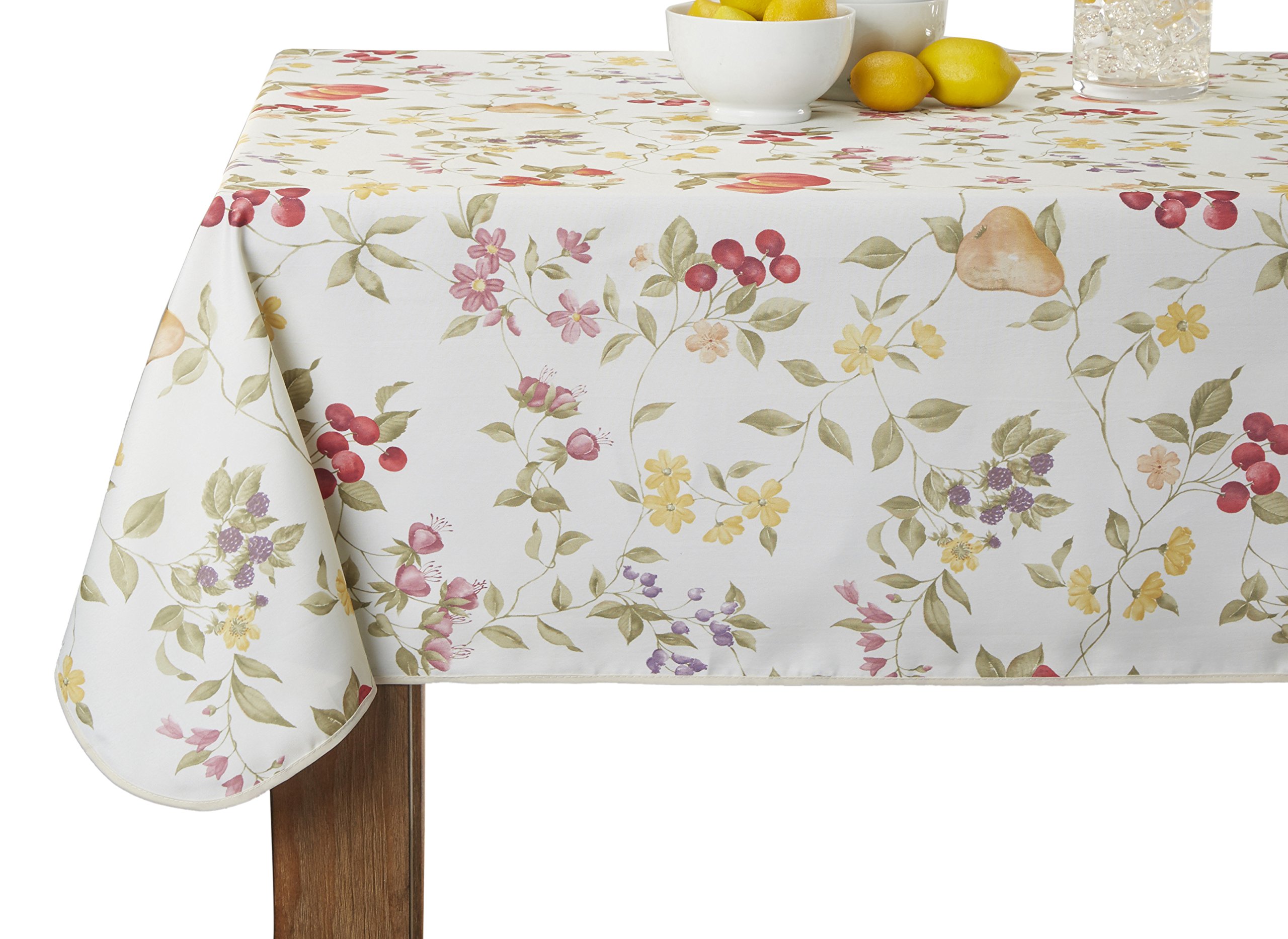 Violet Linen European Style White Fruit Tablecloth 52