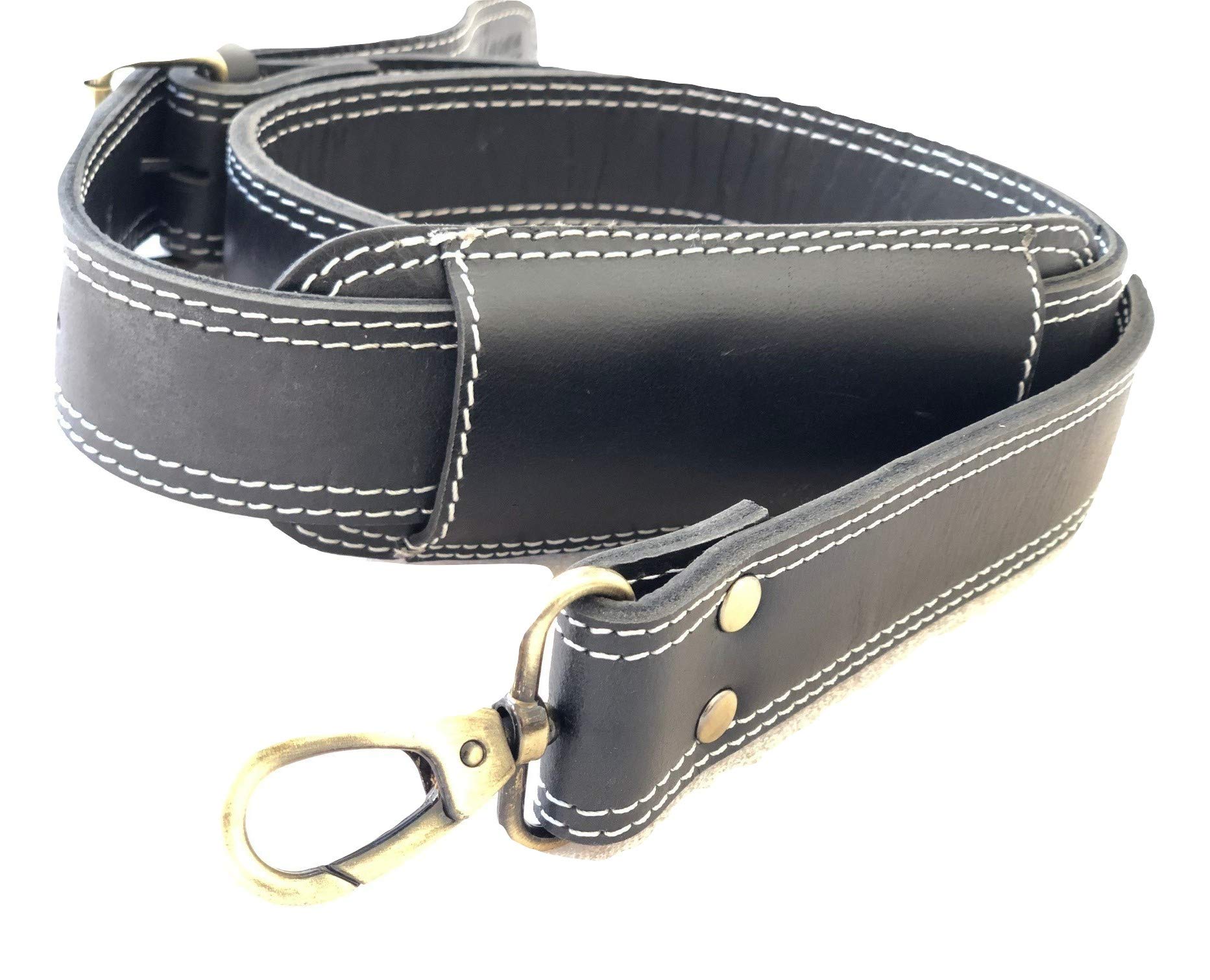 Premium Leather Adjustable Shoulder Strap for Messenger, Laptop, Camera, Briefcase & Duffel Bags - Heavy Duty Metal Swivel Hooks - Perfect for Work, Travel & Everyday Carry