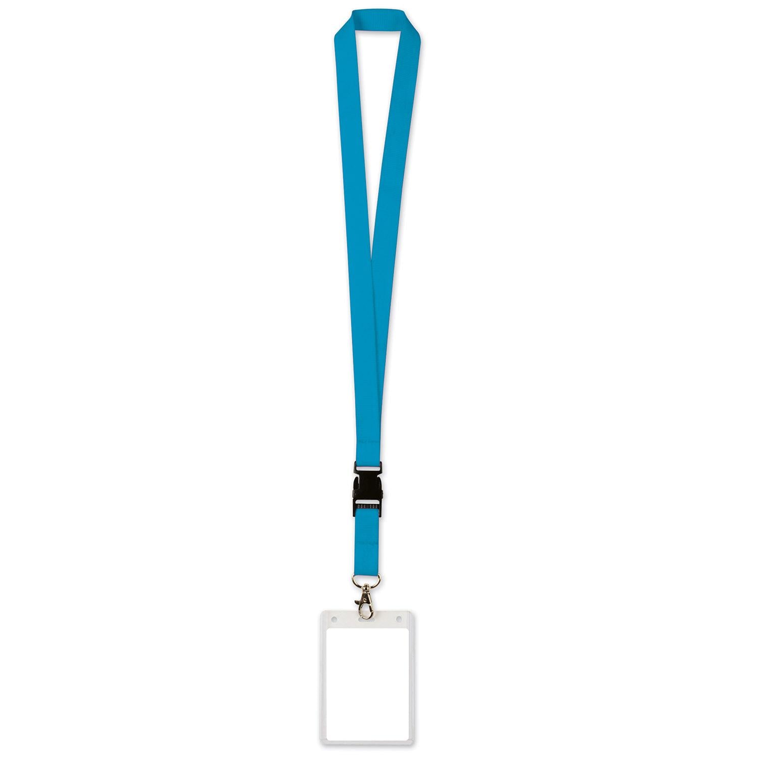 12 Pack Beistle Lanyard with Card Holder - Blue ID Badge Holder for Work, School & Events - Durable Lanyards with Clear Plastic Card Sleeve