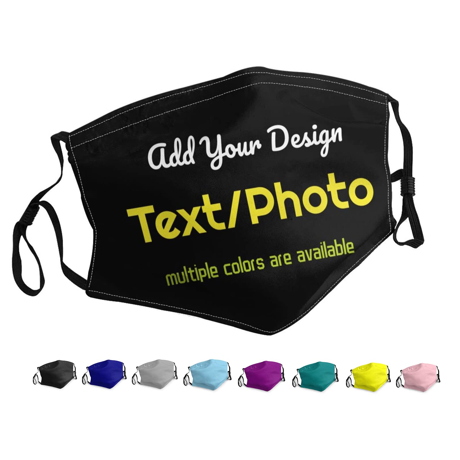 Custom Personalized Face Mask with Photo/Text/Logo - Reusable Adjustable Sports Mask for Adults - Perfect for Gym, Running, Travel & Daily Protection