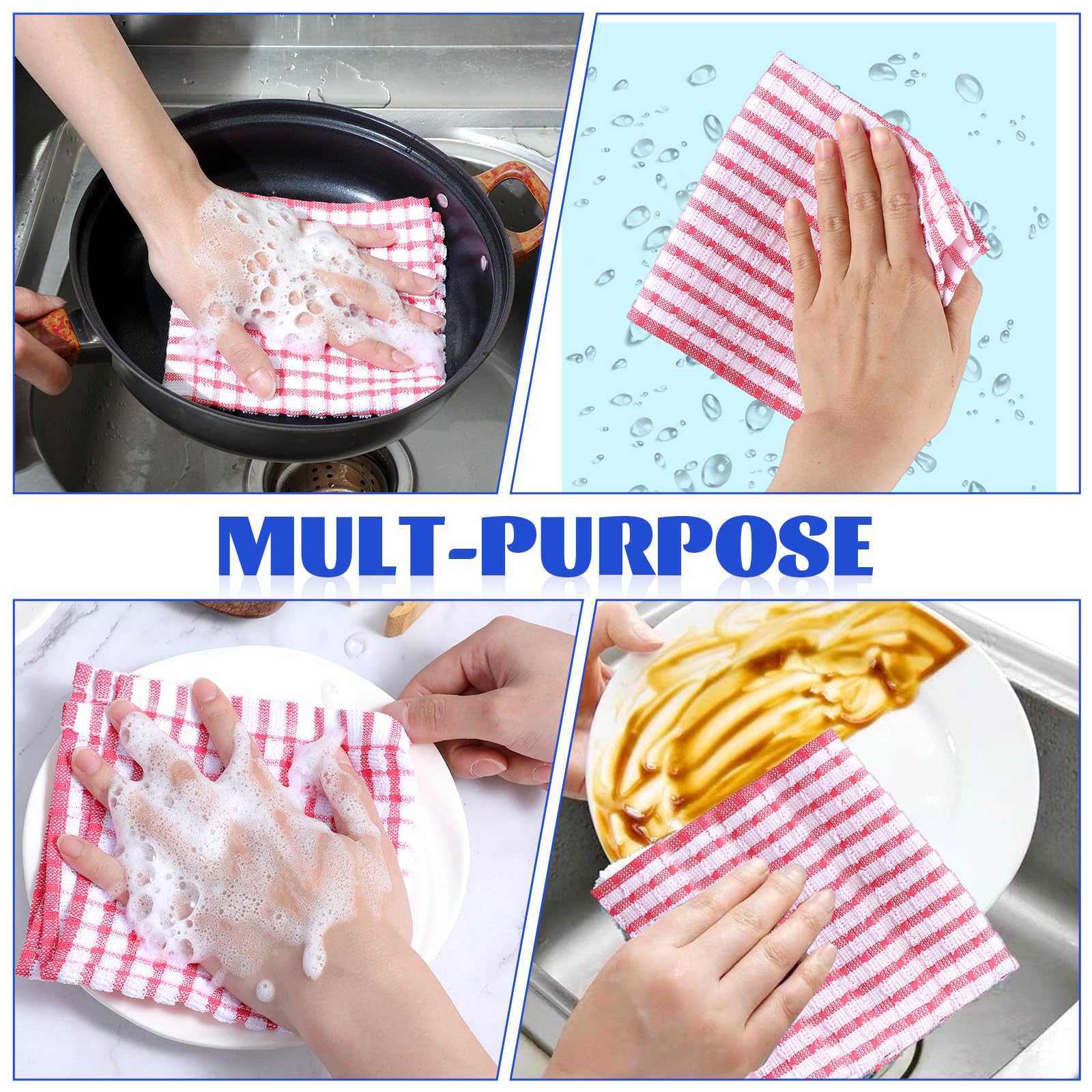 Premium 4-Pack Cotton Dishcloths 12