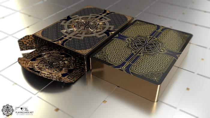 Premium Gilded Stronghold Sapphire Copper Edition Playing Cards - Luxury Deck for Poker, Magic Tricks & Collectors
