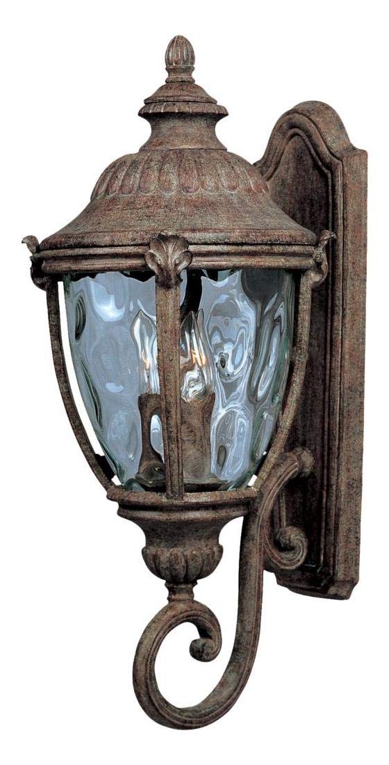 Vintage Three-Light Earth Tone Glass Wall Lantern - Rustic Outdoor Lighting for Porch, Patio, Garden & Entryway Decor