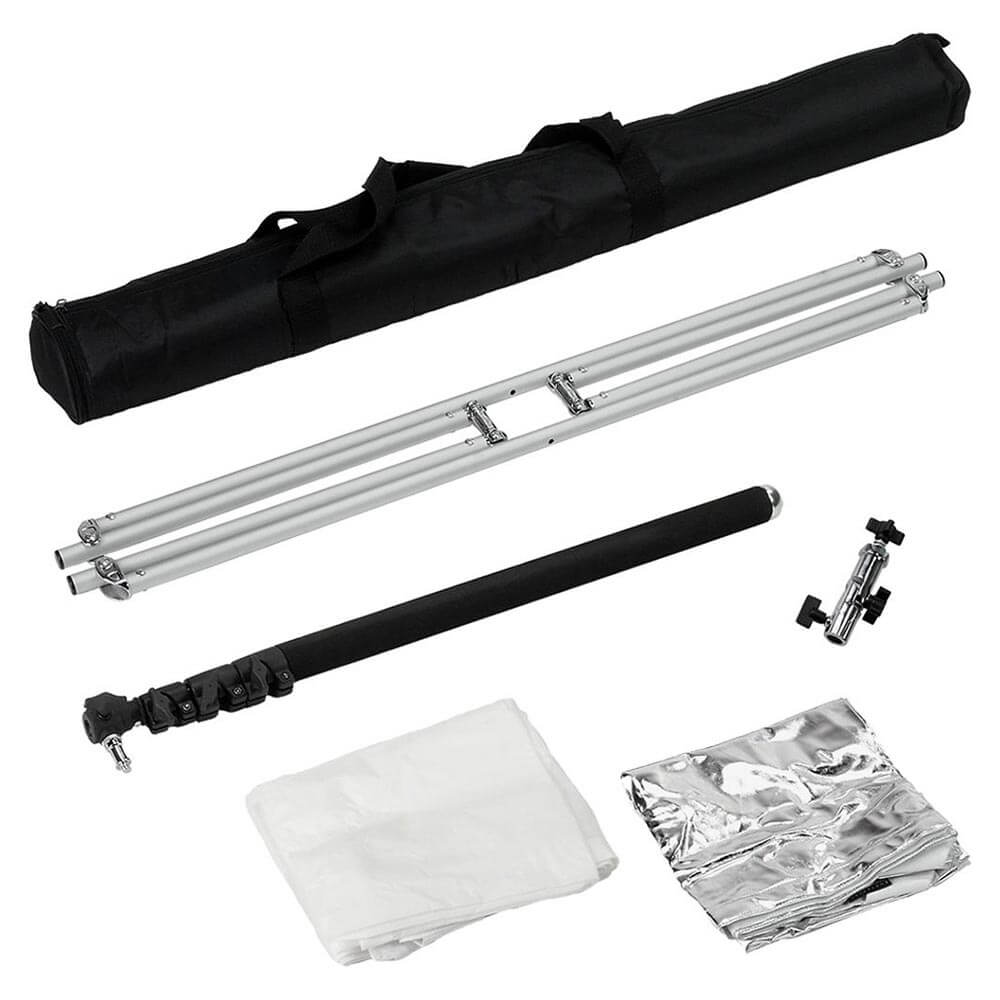 35.4x35.4 Inch Foldable Photography Reflector and Diffuser Panel Kit with Boom Handle & Carry Bag - Perfect for Portrait, Product, and Outdoor Photography Lighting Control