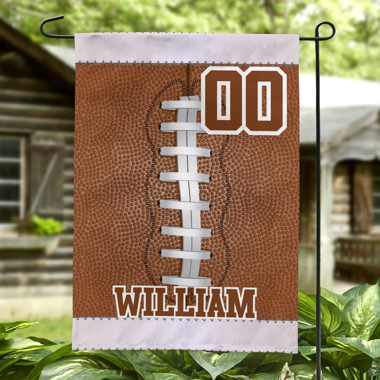 Custom American Football Laces Garden Flags - Personalized Farmhouse Outdoor Decor for Thanksgiving & Halloween | Perfect for Yard, Porch, and Seasonal Home Decoration