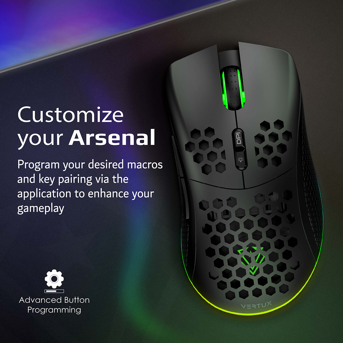 GameCharged™ Dual Mode Wired/Wireless Gaming Mouse - RGB Backlit, 7200 DPI, Ergonomic Design for PC, Mac, Laptop - Perfect for FPS, MOBA, eSports & Office Work
