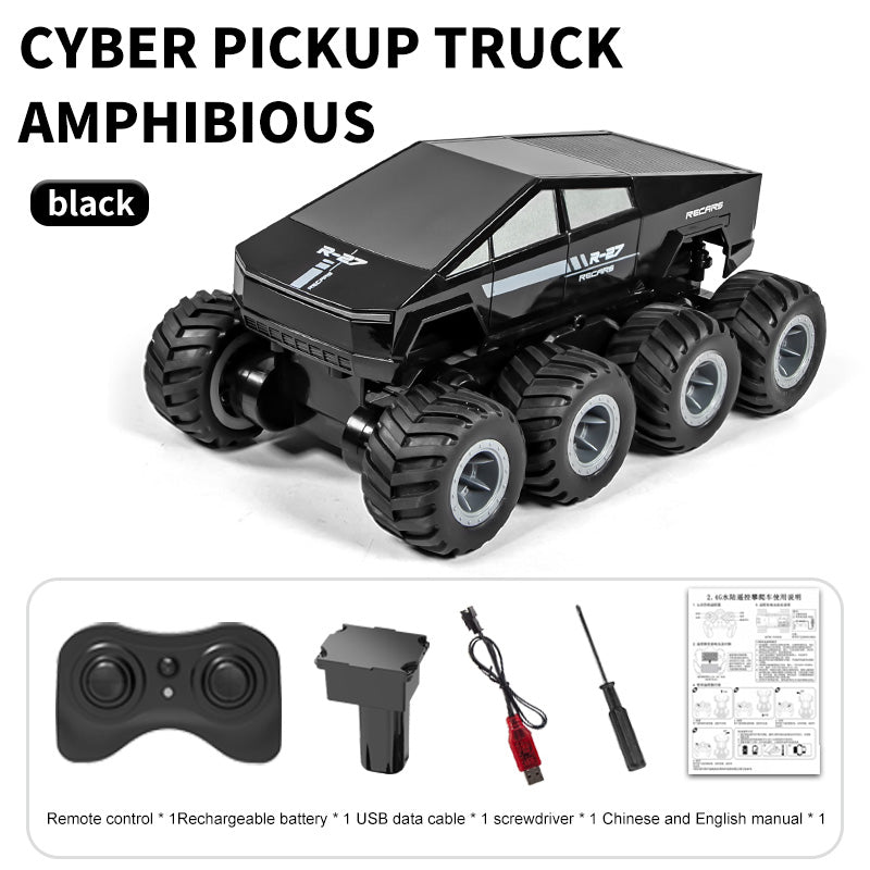 JJRC Q218 YW 1/18 Scale 8-Wheel Amphibious RC Pickup Truck - All Terrain Remote Control Car for Off-Road, Water & Snow Adventure | Perfect for Outdoor Play, Backyard Racing & Beach Driving