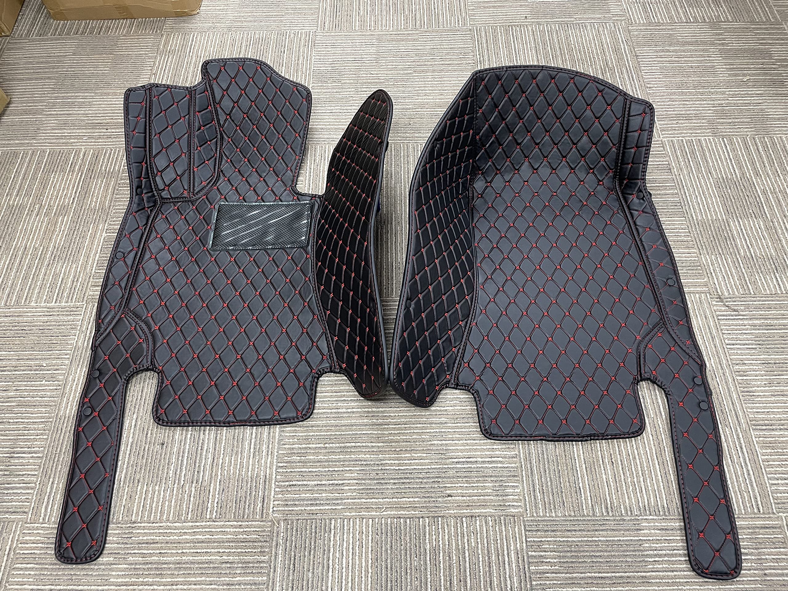 Premium All-Weather Non-Slip Leather Floor Mats for Tesla Model X (2016-2022) - Custom Fit Floor Liners for 5-Seat Models (2020-2022) | Black | Perfect for Daily Commutes, Road Trips & Extreme Weather Protection