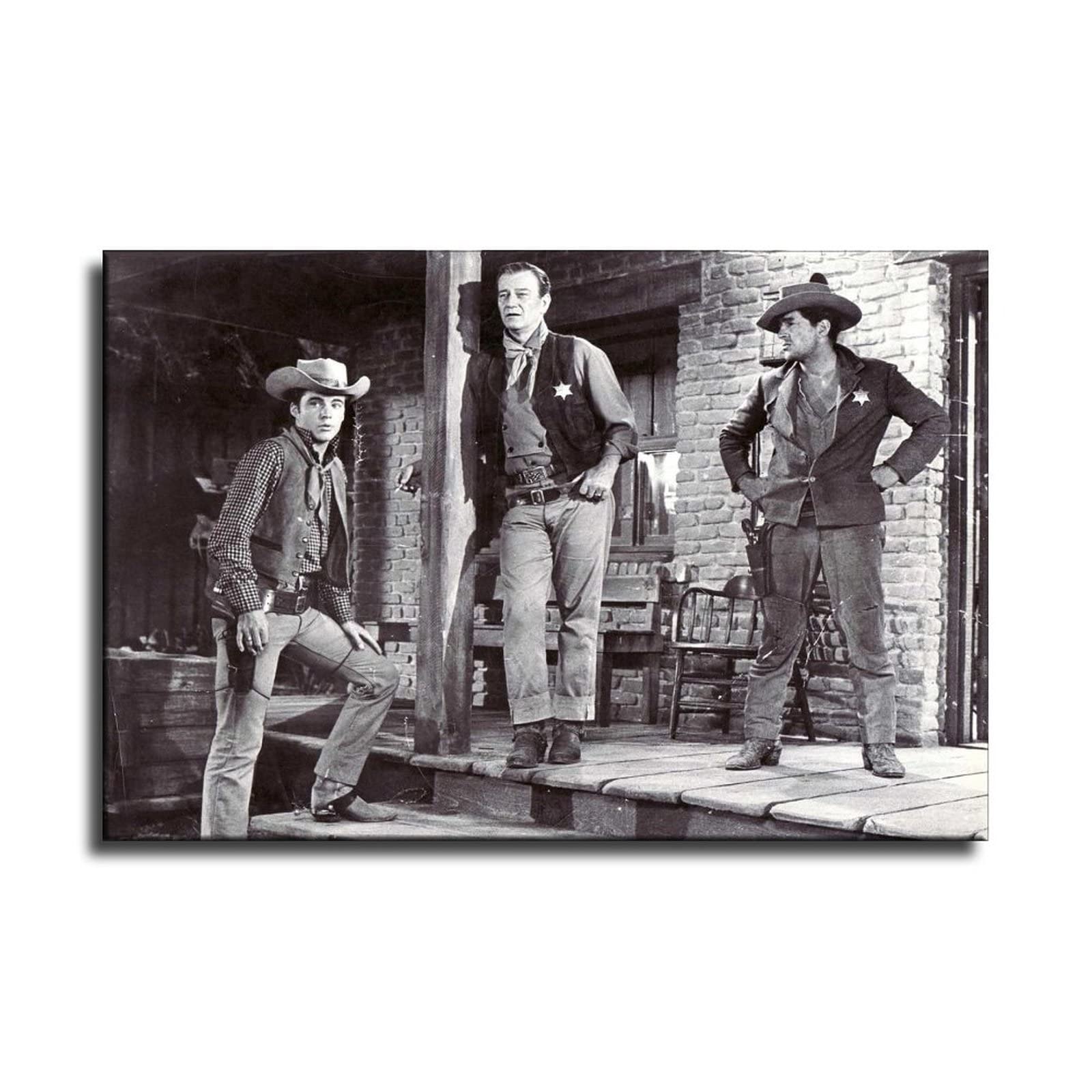 Vintage Western Cowboy Movie Poster - John Wayne & Dean Martin in 