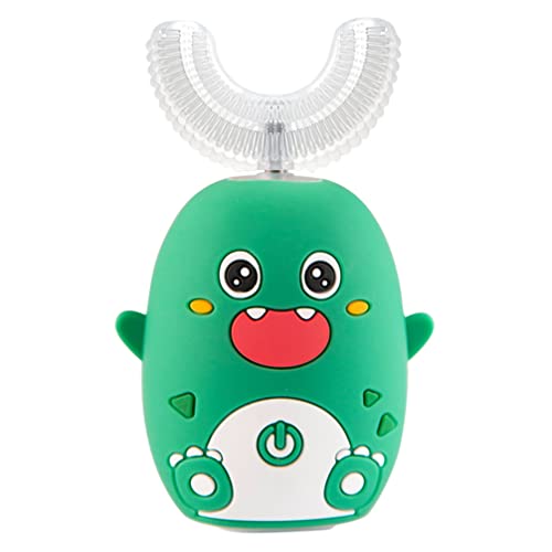 DOITOOL U-Shaped Electric Toothbrush for Kids & Toddlers - Automatic Whitening Toothbrush with Soft Bristles (Green) - Perfect for Morning & Night Oral Care Routine