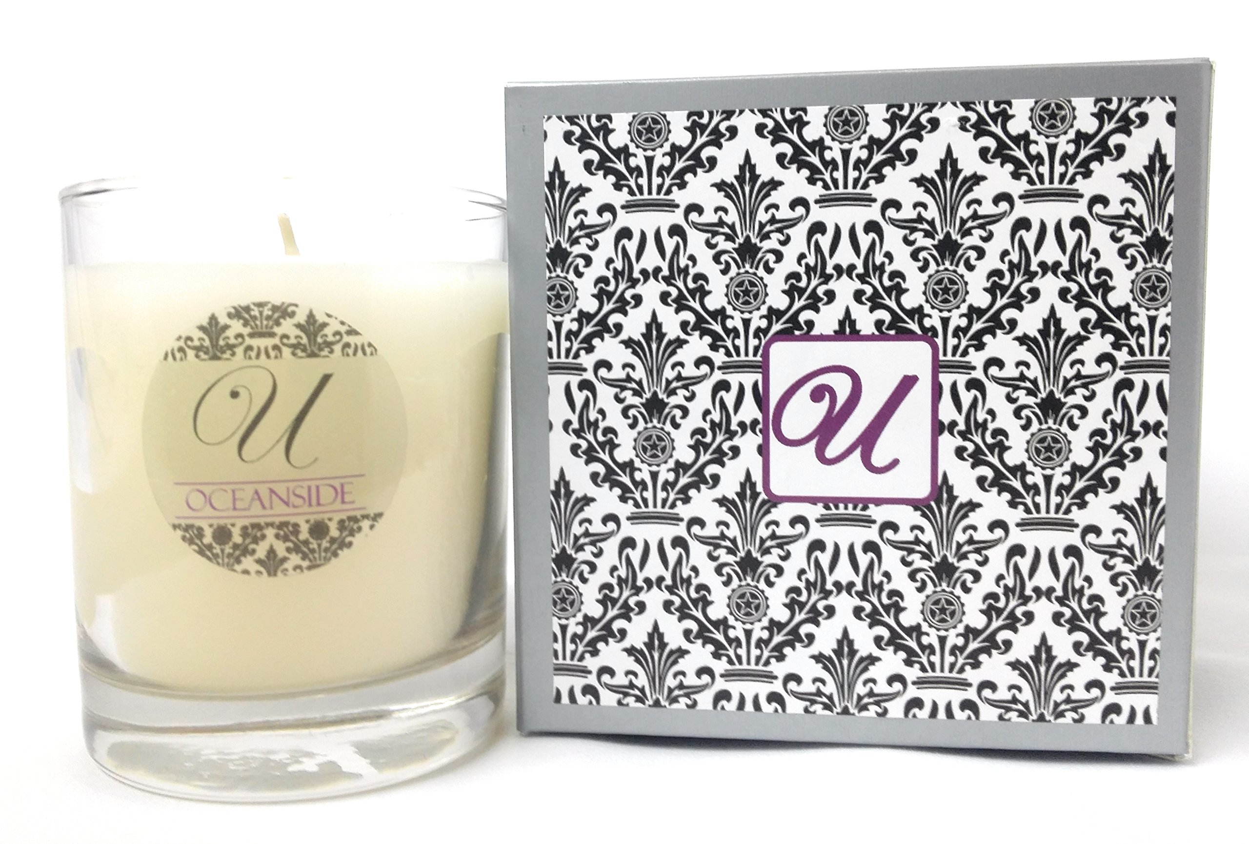 Premium Oceanside Scented Candle in 8 oz Glass Jar - Select Your Size (Ring Size 8) with Surprise Jewelry Inside ($10-$10,000 Value) - Perfect for Home Decor, Romantic Gifts & Relaxation