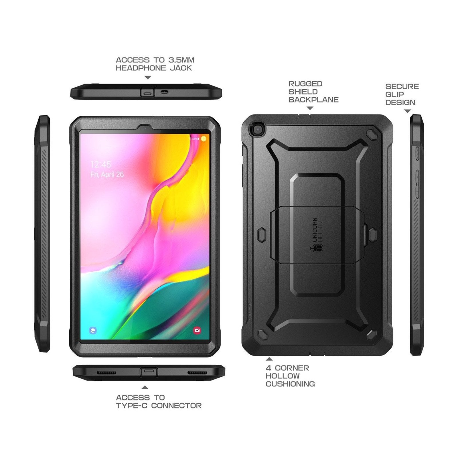Samsung Galaxy Tab A 10.1 Inch (2019) Tablet Case - Unicorn Beetle Pro Rugged Full Body Protective Cover - Shockproof & Drop Protection - Perfect for Travel, Work & Outdoor Use