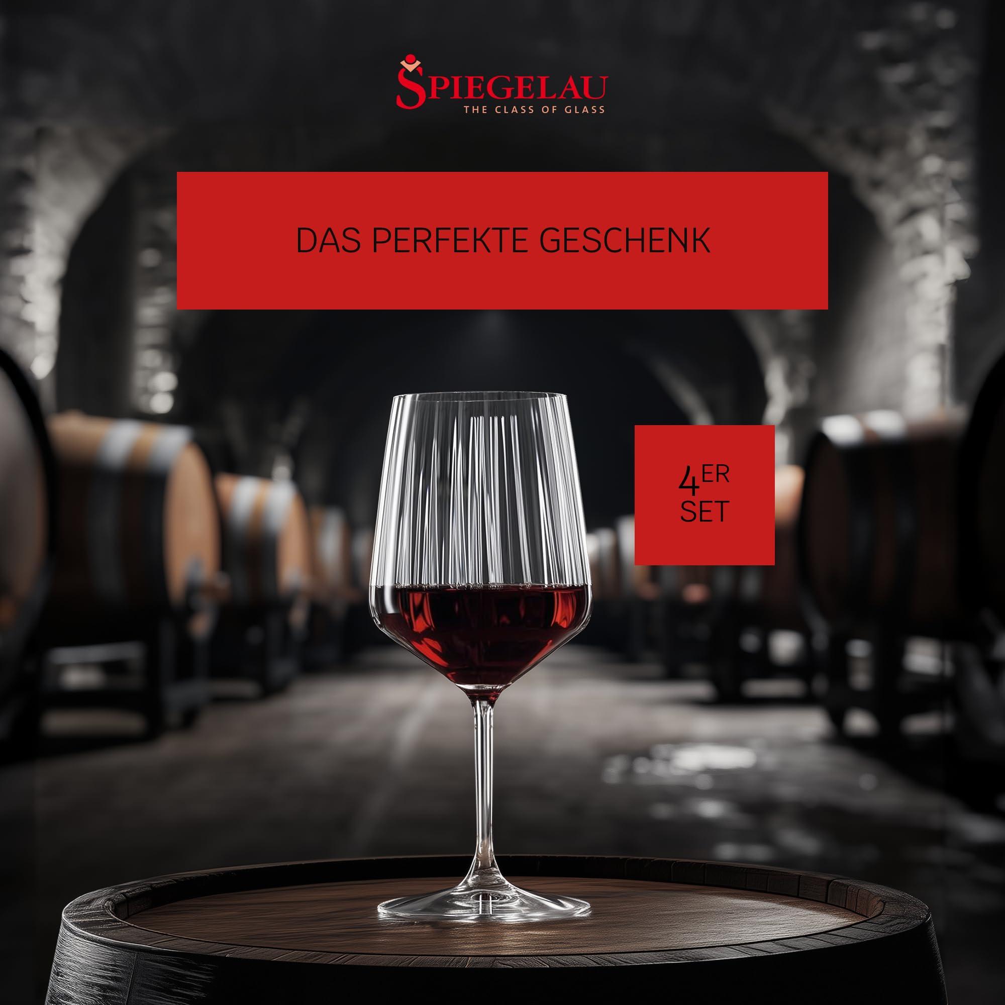 Premium Spiegelau & Nachtmann Crystal Red Wine Glasses Set - Elegant Stemware for Cabernet, Merlot & Pinot Noir - Perfect for Dinner Parties, Wine Tasting & Romantic Evenings