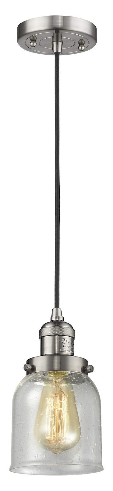 10 Feet Cord Brushed Satin Nickel Glass Pendant Light Fixture - Perfect for Kitchen Island, Dining Room, and Bedroom Lighting