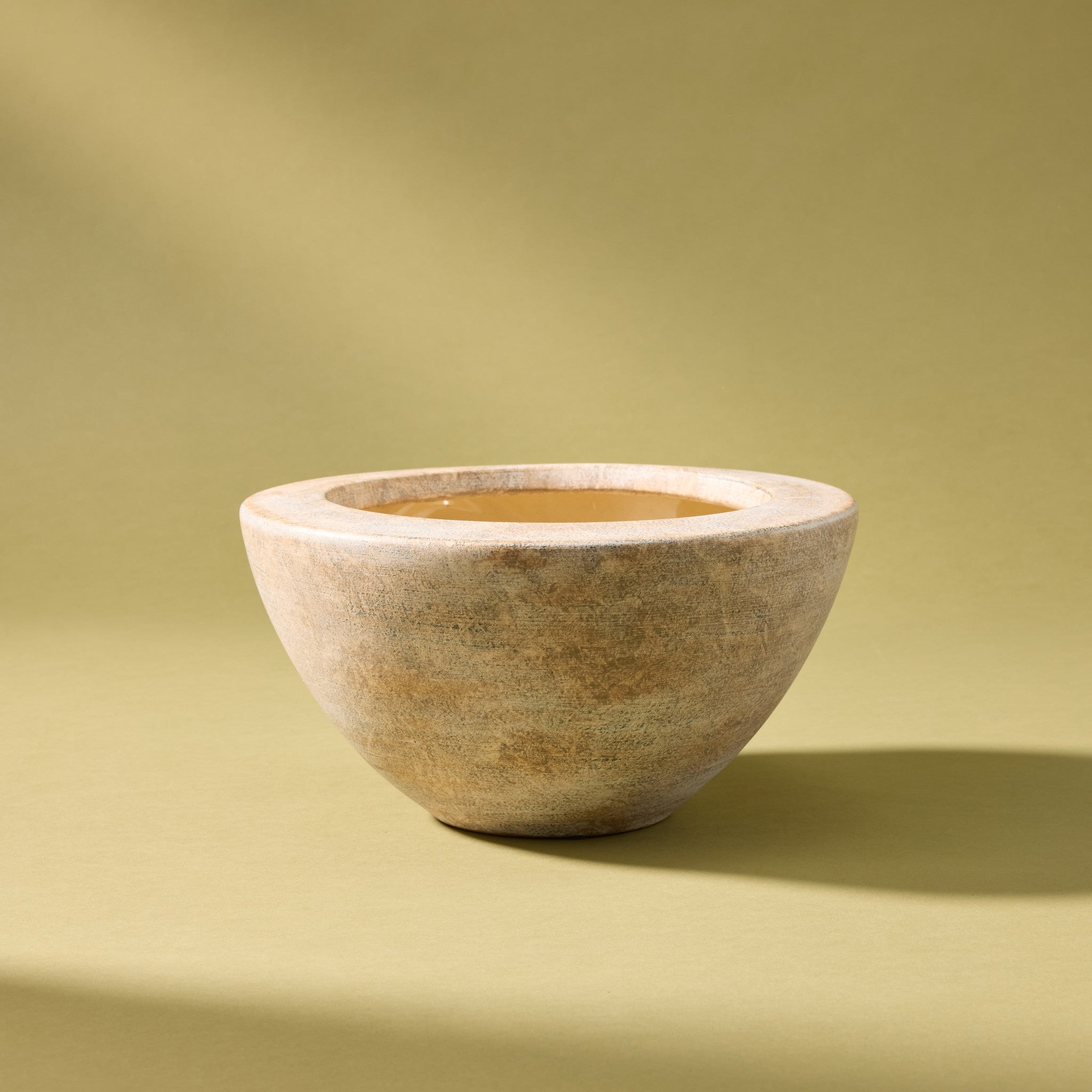 Handmade Earthenware Rim Bowl - 9-Inch (23cm) Ceramic Serving Dish for Soup, Salad & Pasta - Perfect for Dining, Entertaining & Rustic Home Decor