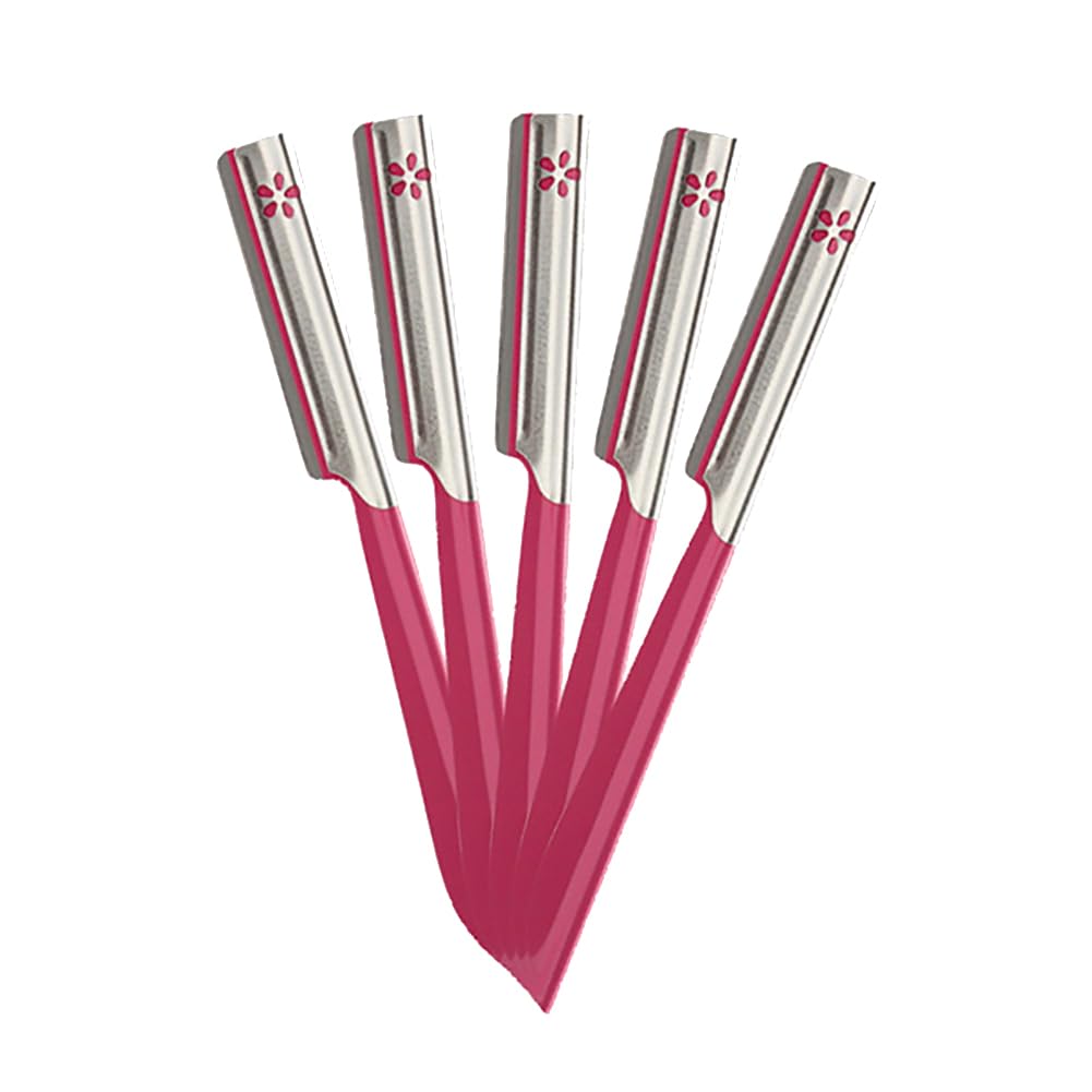 5 Pack Eyebrow Trimmers for Women - Precision Eyebrow Razors, Facial Hair Remover & Eyebrow Shaper Tools for Smooth Skin - Perfect for Eyebrow Shaping, Upper Lip & Peach Fuzz Removal at Home or Travel