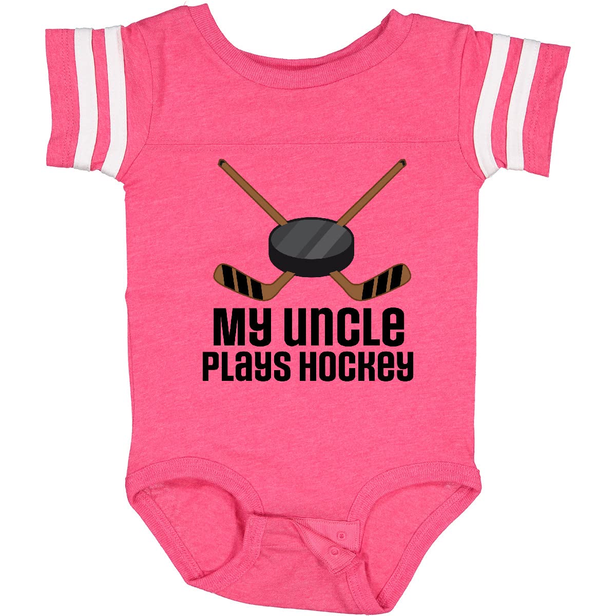 Inktastic Uncle Plays Hockey Nephew Gift Baby Bodysuit - Cute Hockey-Themed Onesie for Infants & Toddlers - Perfect for Hockey Games, Family Photos & Special Occasions