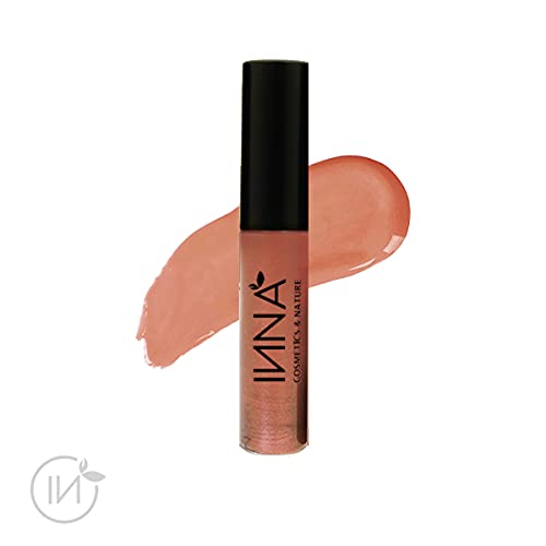 100% Natural Organic Vegan Lip Gloss with Coconut Oil & Shea Butter - Gluten Free, Cruelty Free, Non-GMO - Made in USA - 0.18 oz - Perfect for Daily Moisture & Natural Makeup Look (Ti Amo Nude with Attitude)