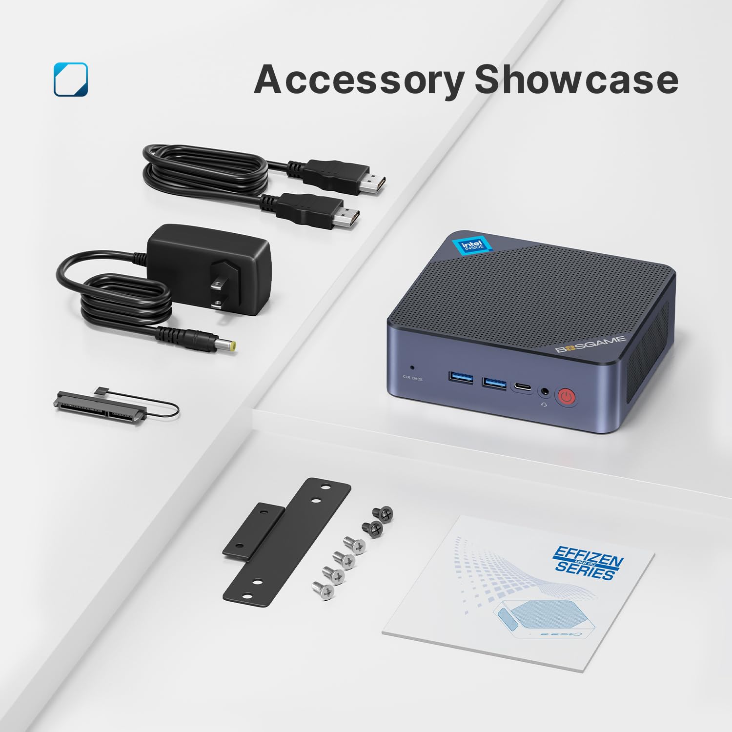 BOSGAME B95 Mini PC - Intel 12th Gen N95 Processor, 8GB DDR4 RAM, 256GB NVMe SSD, 4K Triple Display Mini Desktop Computer with 2.5G LAN, USB 3.2, WiFi 5 & Bluetooth 5.0 - Perfect for Home Office, Business Workstations & Digital Signage