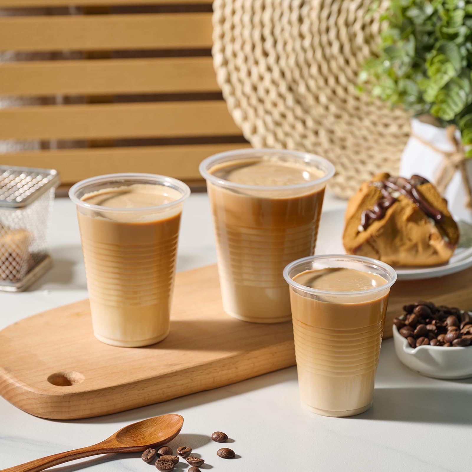 Vplus 2000 Pack 9 oz Clear Plastic Cups - Disposable Cold Drink Cups for Parties, Weddings, Thanksgiving & Christmas - Bulk 9 Ounce Plastic Cups for Beverages, Smoothies, Cocktails & Iced Coffee