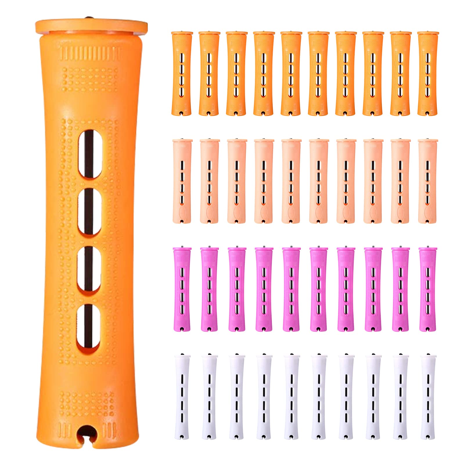 Professional Hair Perm Rods Set - 4 Sizes Cold Wave Rods for Long & Short Hair - DIY Hair Curling Styling Tools for Salon-Quality Results at Home | Perfect for Beach Waves, Vintage Curls & Everyday Hairstyles