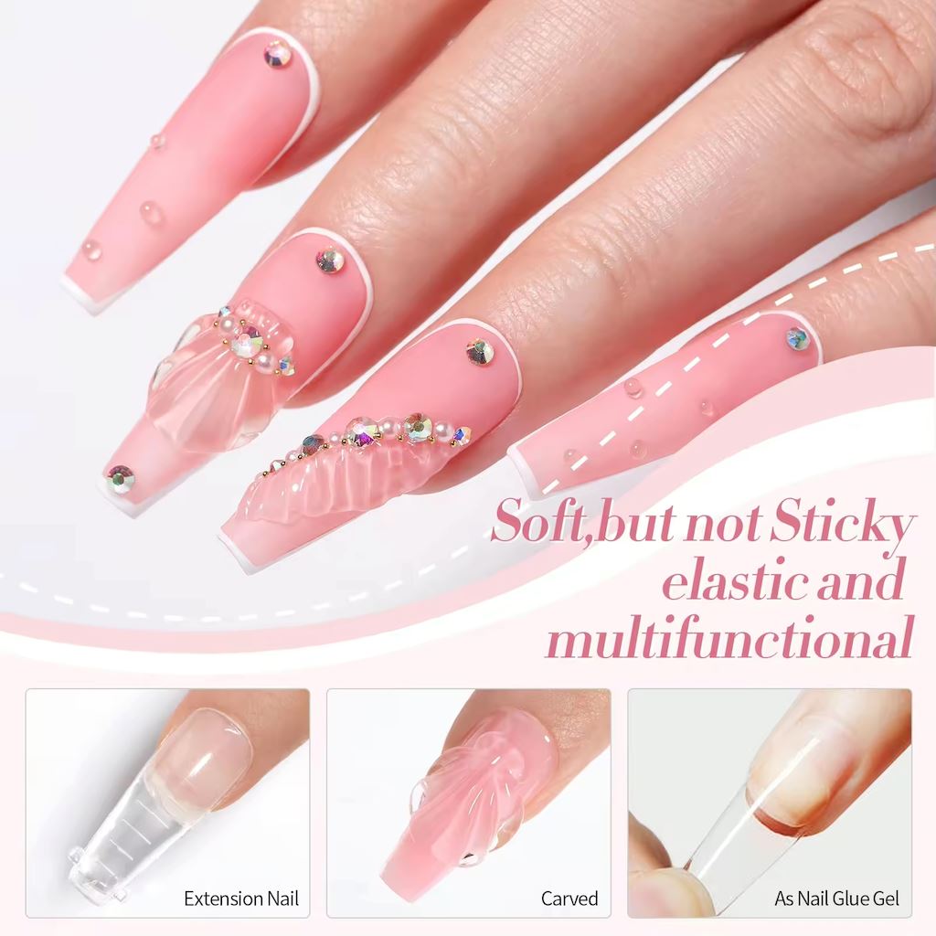3D Nail Sculpture Carving Gel - Professional Nail Art Design Kit for DIY Manicure at Home, Salon & Special Occasions