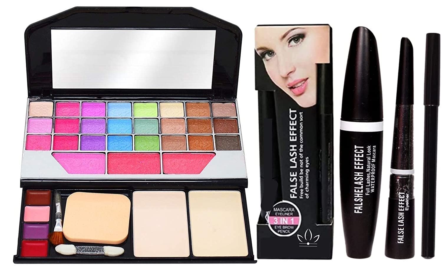 Professional 3-in-1 Makeup Kit with Eyeliner, Mascara & Eyebrow Pencil - Waterproof Long Lasting Beauty Set for Women & Girls | Perfect for Daily Use, Parties, Weddings & Special Occasions