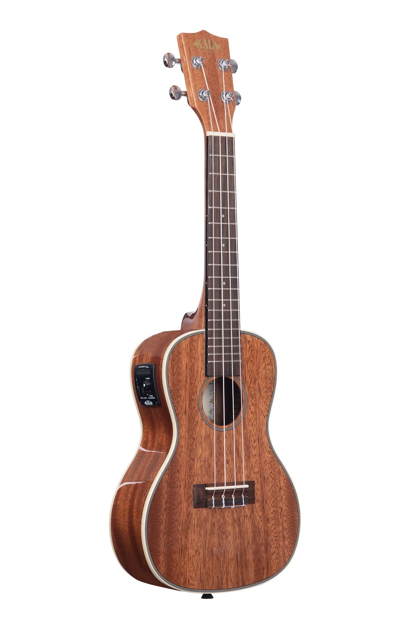 Kala KA-CGE Gloss Mahogany Concert Ukulele with Electronics - Natural Finish Acoustic Electric Ukelele for Beginners & Professionals - Perfect for Live Performances, Studio Recording & Travel