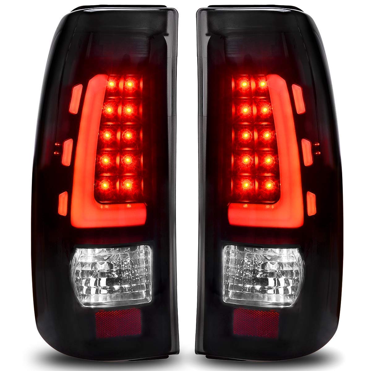 AUTOSAVER88 Headlight Assembly & LED Tail Lights Combo for 1999-2002 Chevy Silverado - Durable Replacement Parts for Night Driving & Enhanced Safety