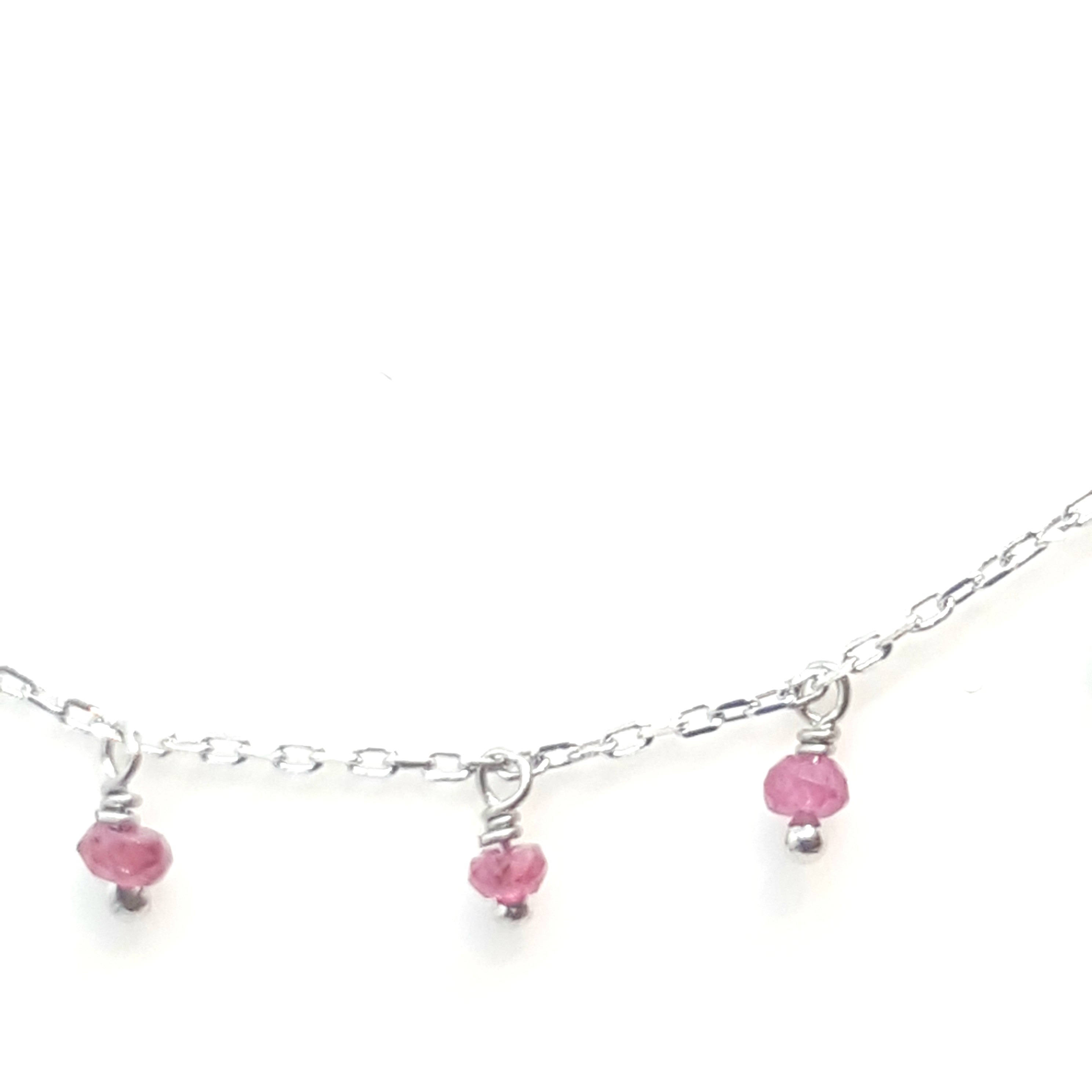 Natural Ruby Red Stone Scatter Necklace - Bohemian Beaded Jewelry for Women, Perfect for Layering & Everyday Wear