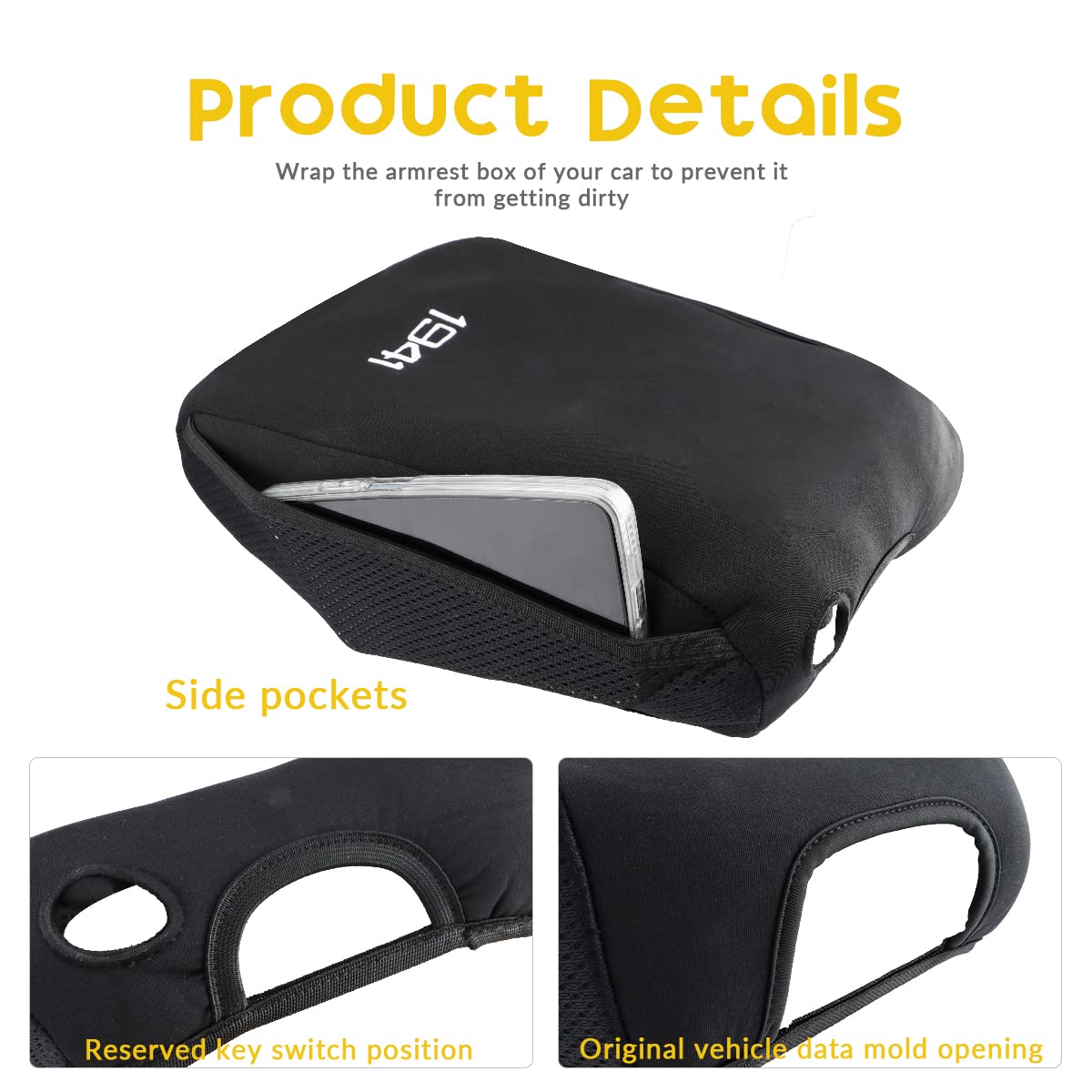 INTGET Car Center Console Cover for Jeep Gladiator & Wrangler JL/JLU (2018-2023) - Armrest Pad Accessories for Sahara/Sport/Rubicon/Unlimited Models - Durable & Comfortable for Road Trips & Daily Commutes