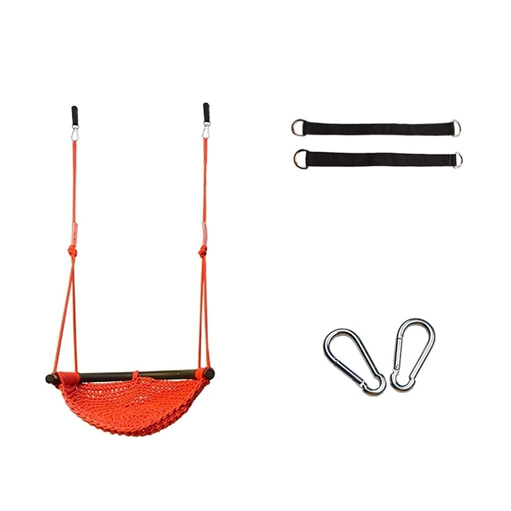 ZYMING Kids Swing Set - Indoor & Outdoor Hanging Chair with Rope Seat for Toddlers & Children (Orange) - Perfect for Backyard Play, Nursery, and Playroom Fun