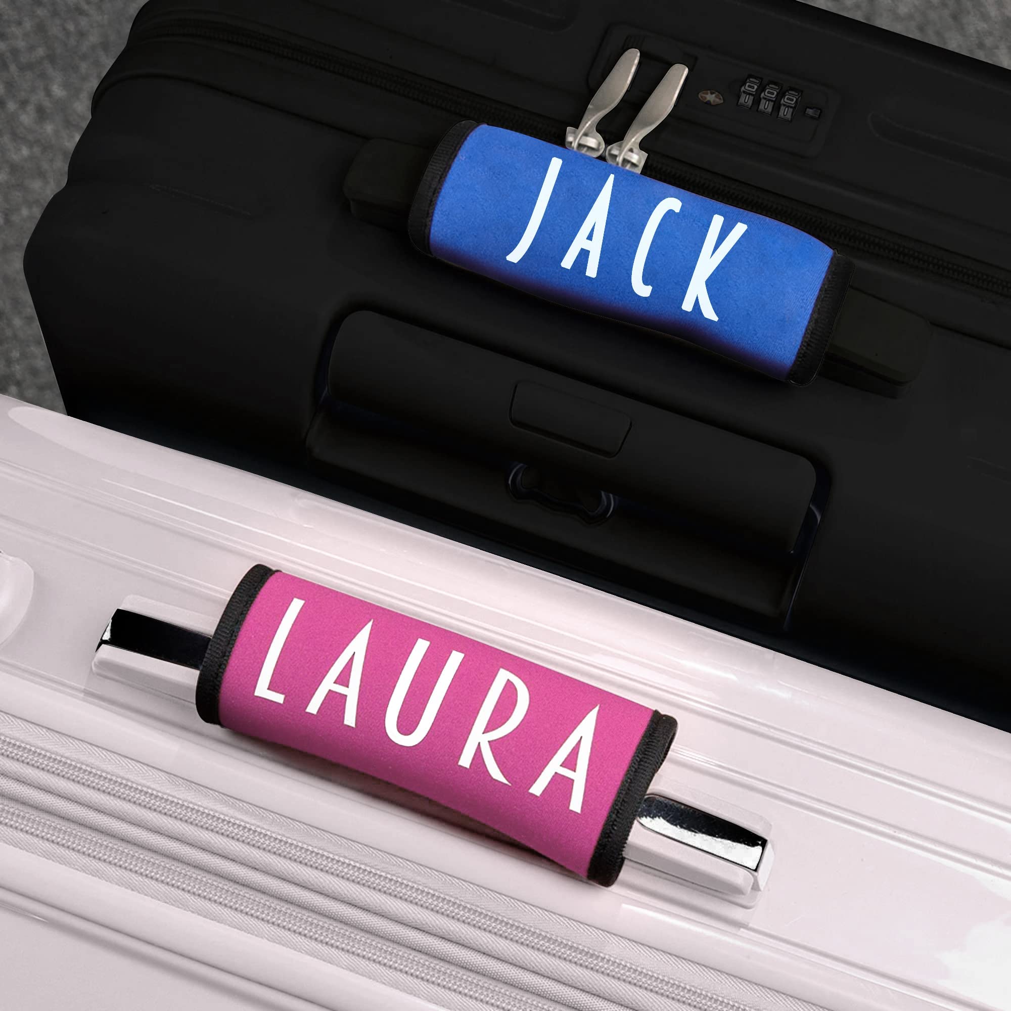 **Personalized Luggage Handle Wrap Tag - Custom Name ID for Easy Travel Bag Identification - Durable & Vibrant Travel Accessory - Perfect Gift for Frequent Flyers - Ideal for Airports, Vacations & Business Trips**
