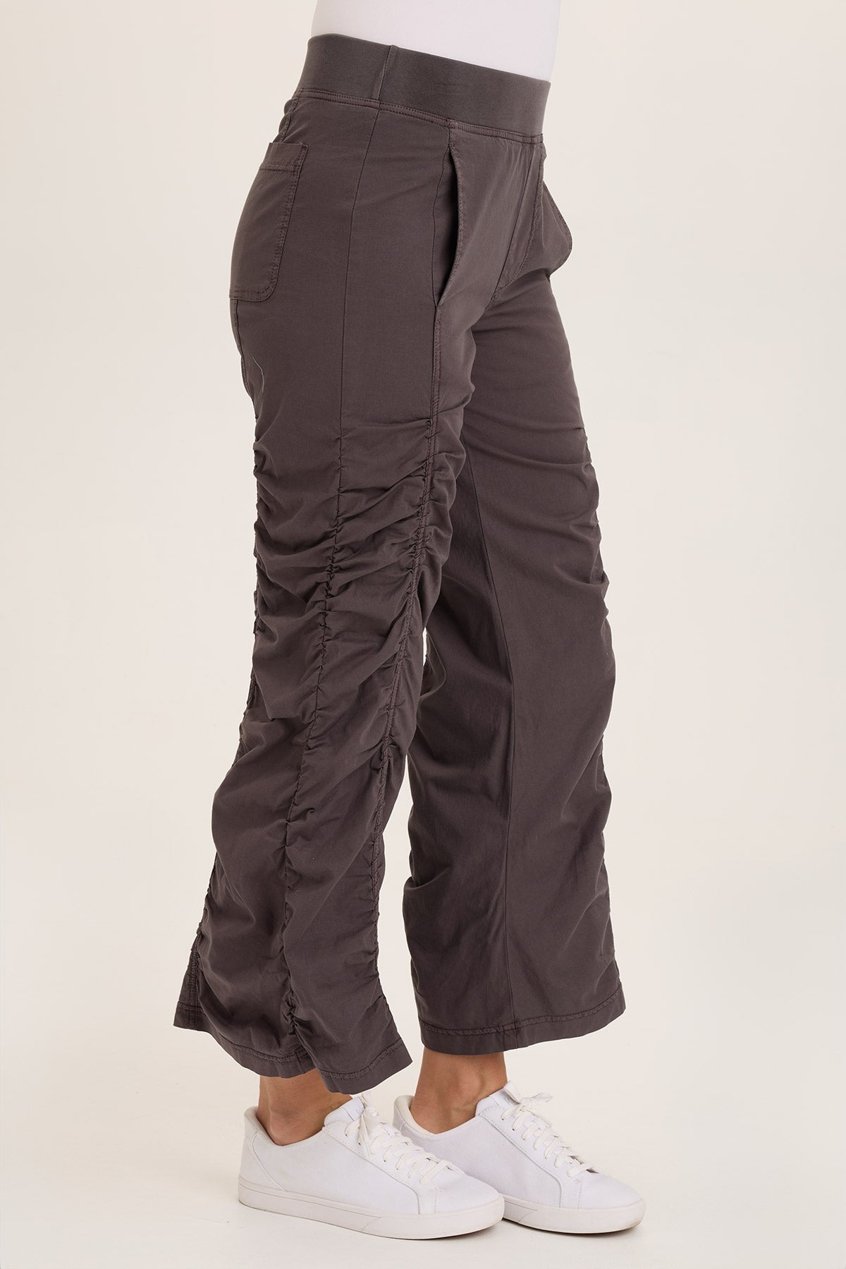 Naola Stretch Poplin Ruched Flare Gaucho Pants - Women's High Waisted Wide Leg Trousers for Casual & Office Wear | Perfect for Work, Travel & Everyday Outfits