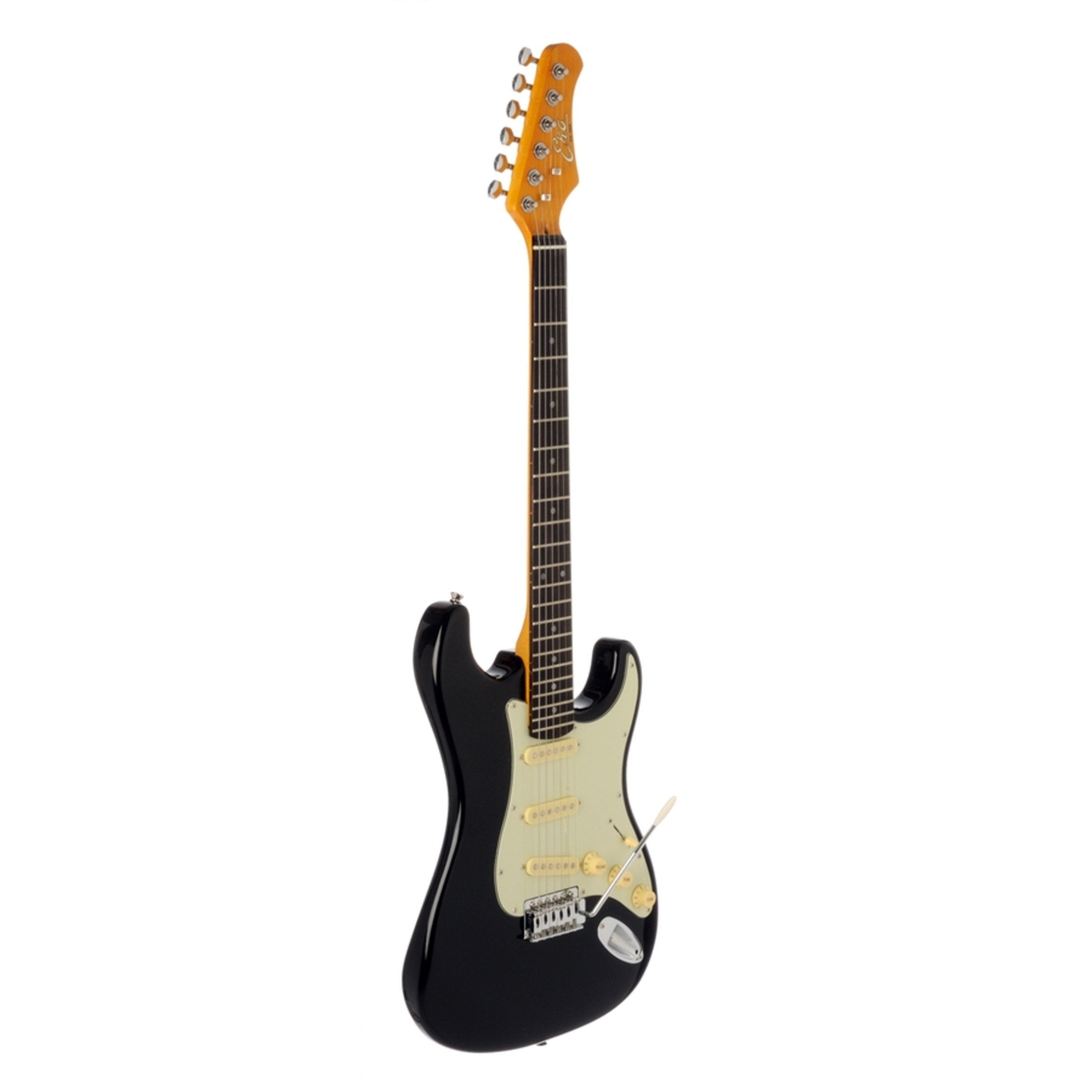 Vintage S-300V Electric Guitar - Classic Black Finish | Professional Quality for Rock, Blues & Stage Performance (Model 05100301)