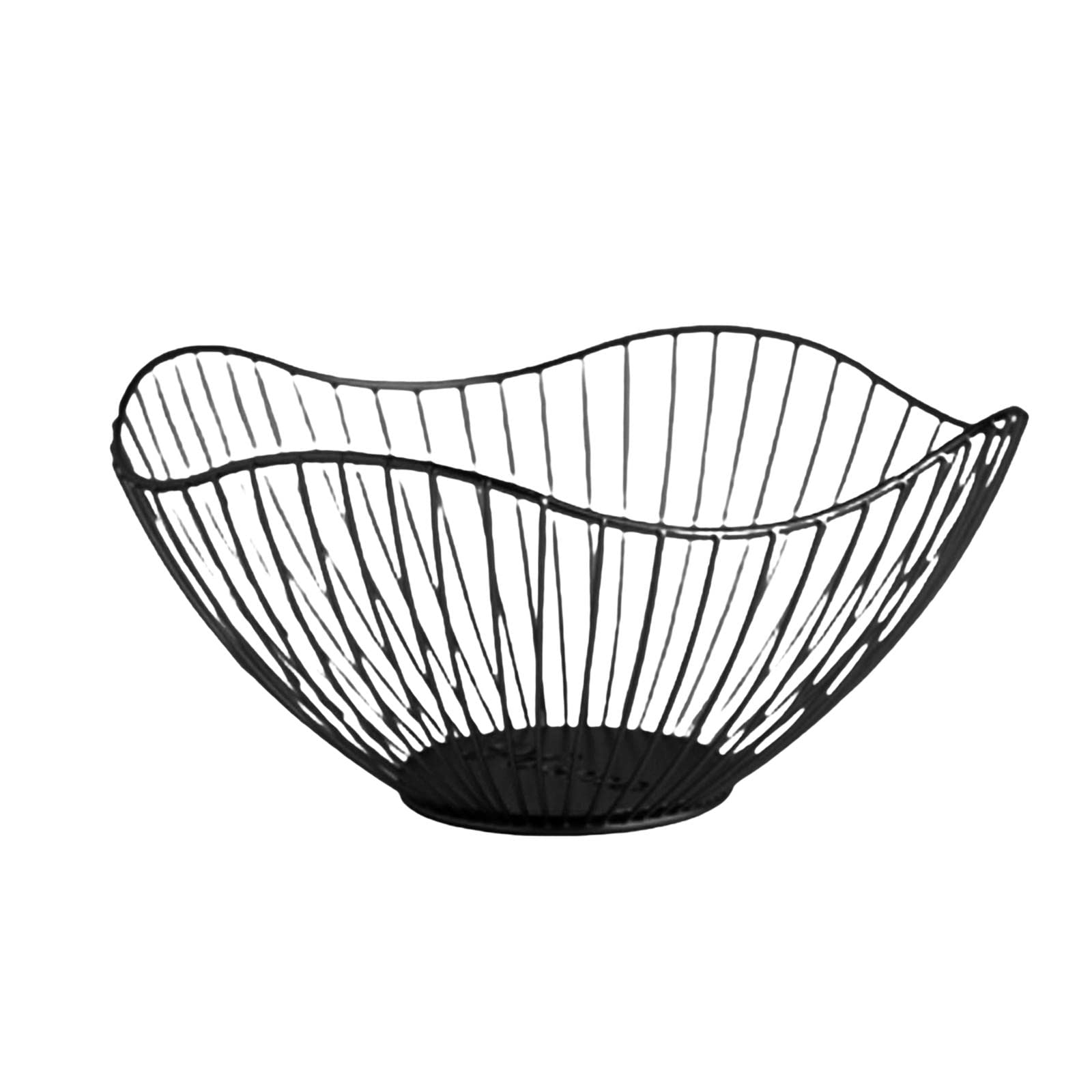 Fenteer Large Metal Desktop Fruit Basket - High Capacity Multifunctional Display Rack for Kitchen, Pantry, Living Room, Farmhouse & Restaurant - Perfect for Organizing Fruits, Snacks & Decor (Black)