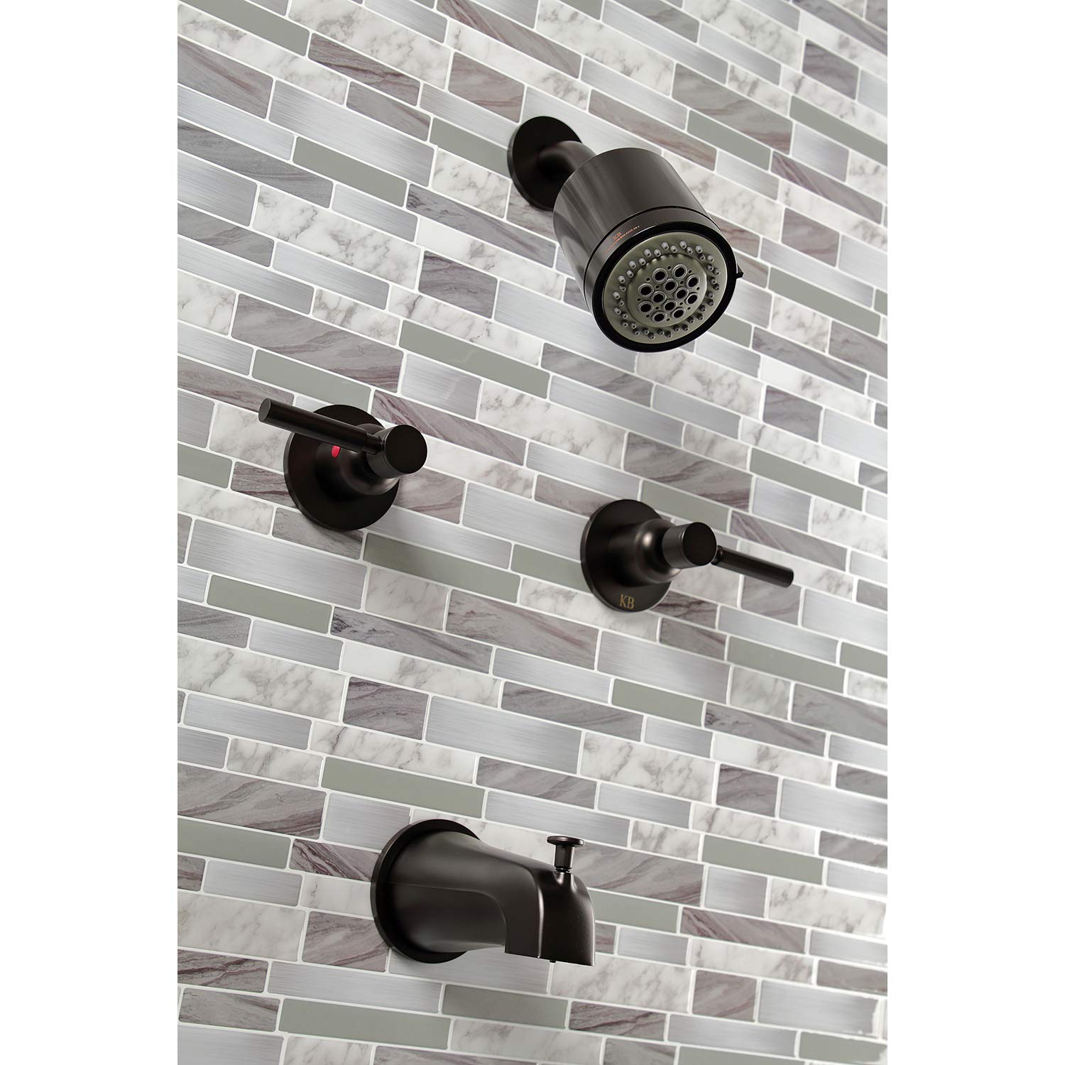 Kingston Brass KBX8145DL Concord Two-Handle Tub and Shower Faucet in Oil Rubbed Bronze - 7.13