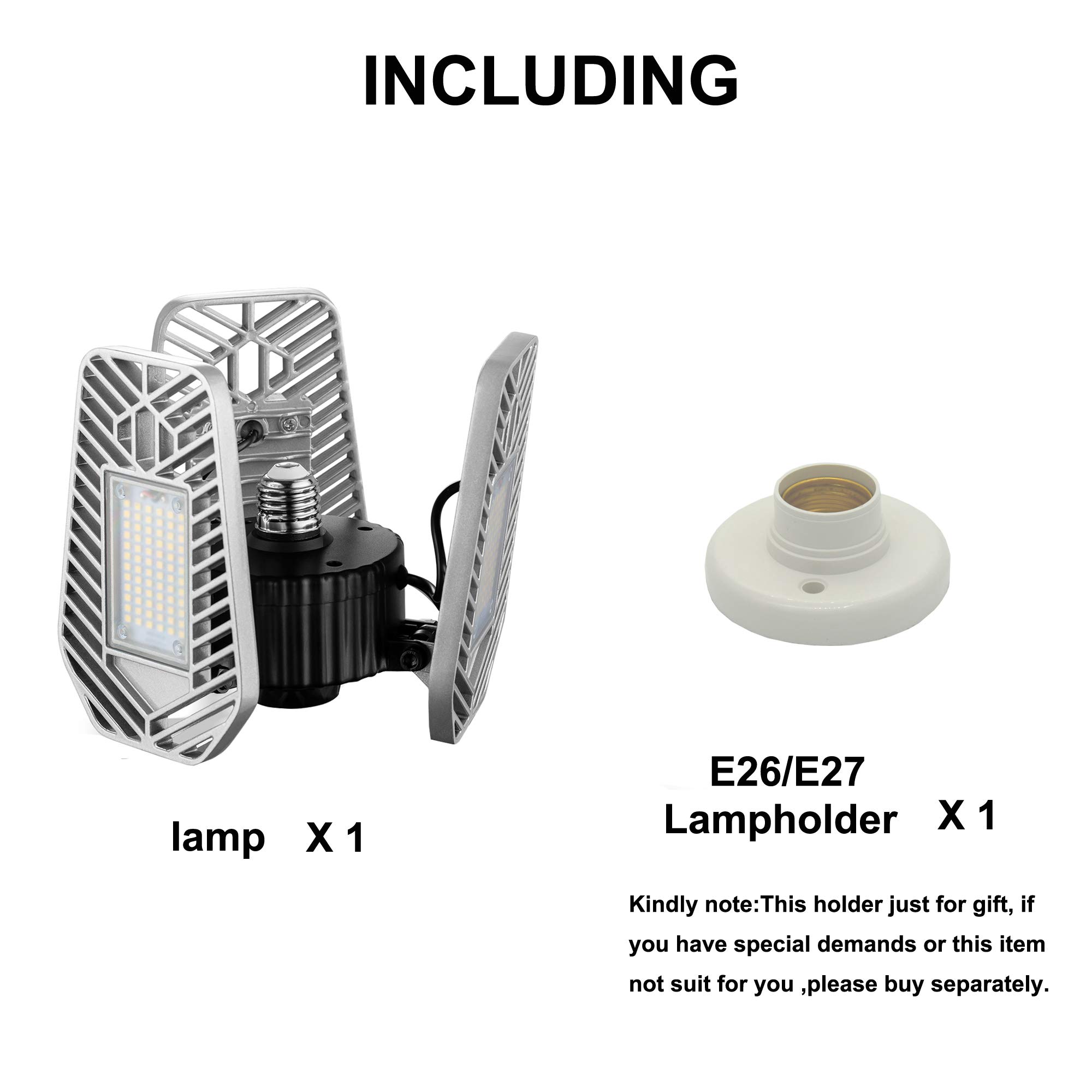 Bright 9000 Lumens LED Garage Lights - 82W Adjustable Ceiling Shop Lighting with 80 CRI, Deformable Design for Workshop & Basement (1-Pack) - Perfect for Auto Repair, Home Garage & Storage Areas
